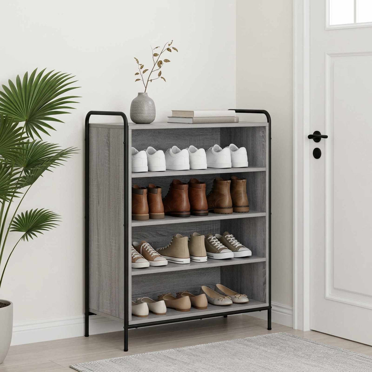 Ormar za cipele 76 x 36,5 x 93 cm Konstruirano drvo Siva Sonoma