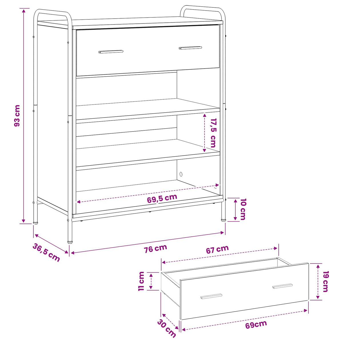 Ormar za cipele 76 x 36,5 x 93 cm Konstruirano drvo Staro drvo