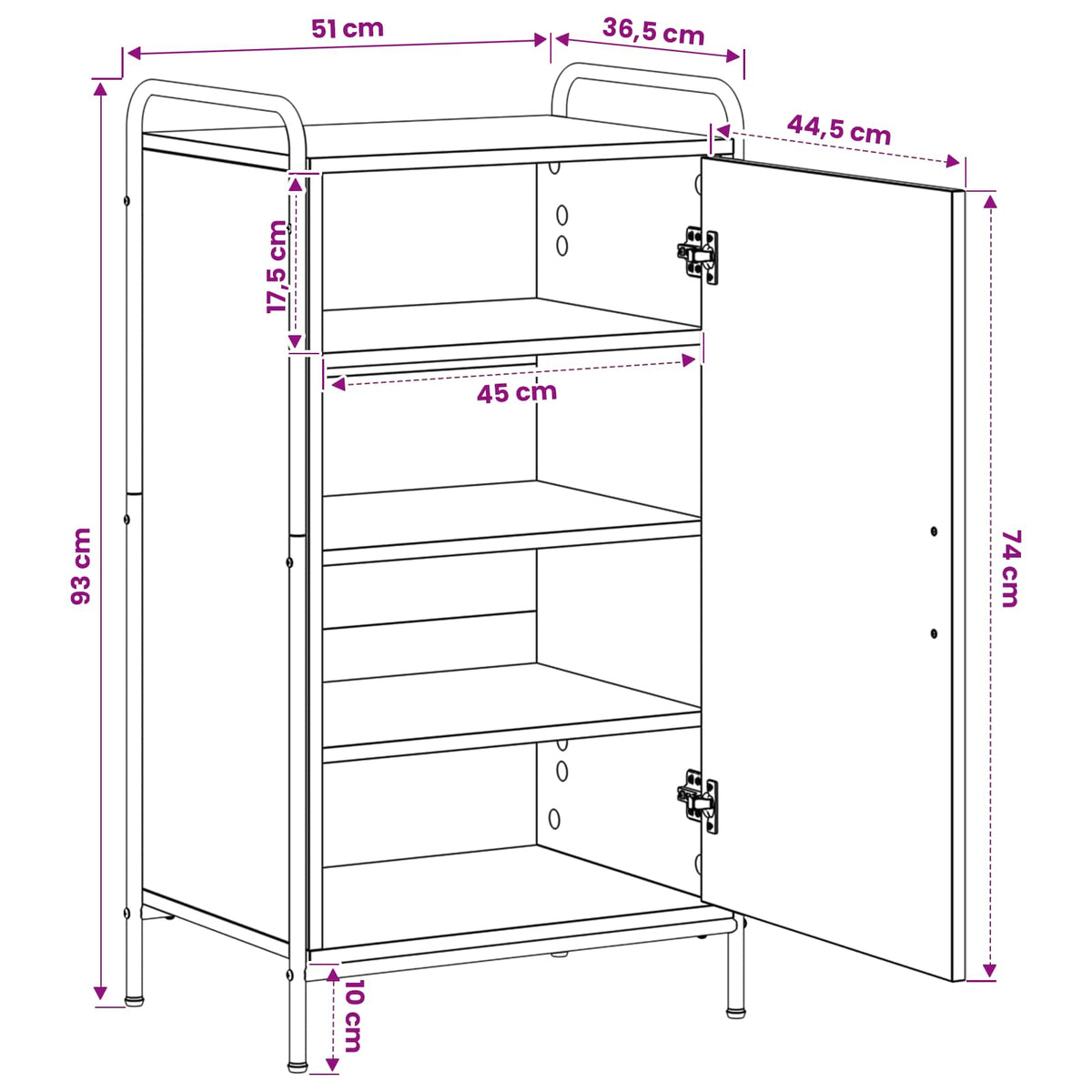 Ormar za cipele 51 x 36,5 x 93 cm Konstruirano drvo Crni hrast