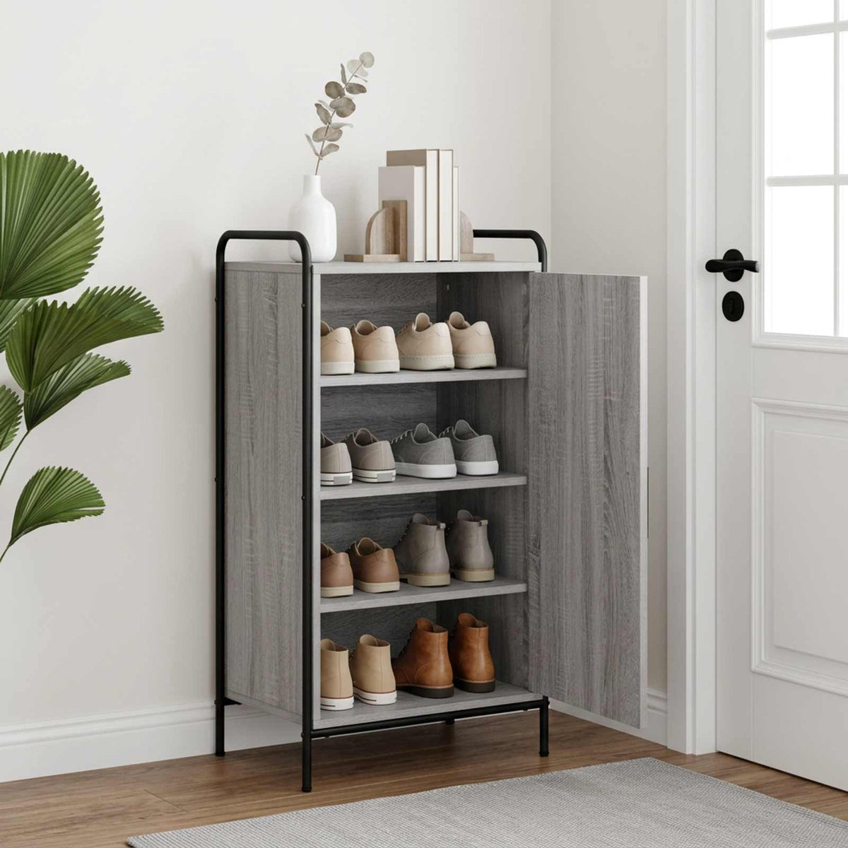 Ormar za cipele 51 x 36,5 x 93 cm Konstruirano drvo Siva Sonoma