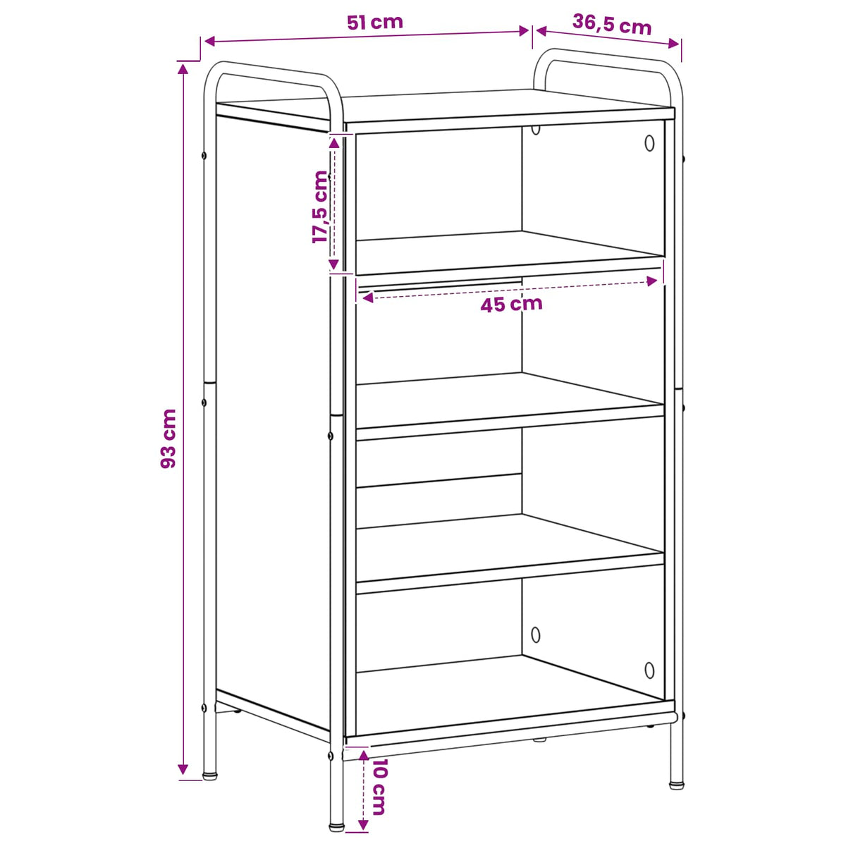 Ormar za cipele 51 x 36,5 x 93 cm Konstruirano drvo Crni hrast