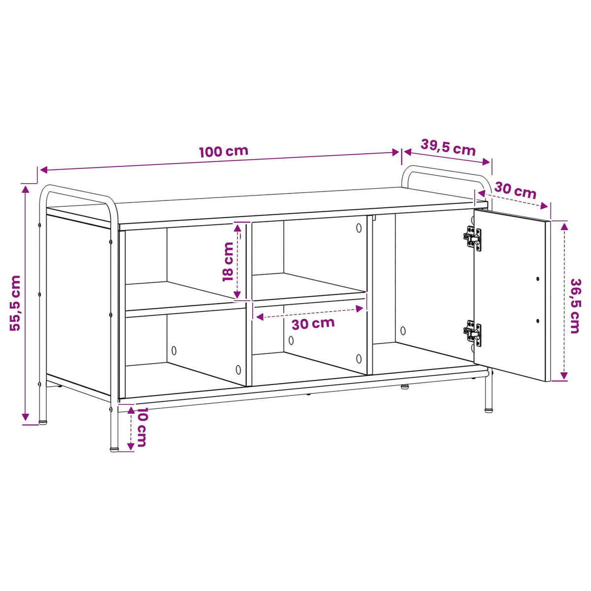 Ormar za cipele 100 x 39,5 x 55,5 cm Konstruirano drvo