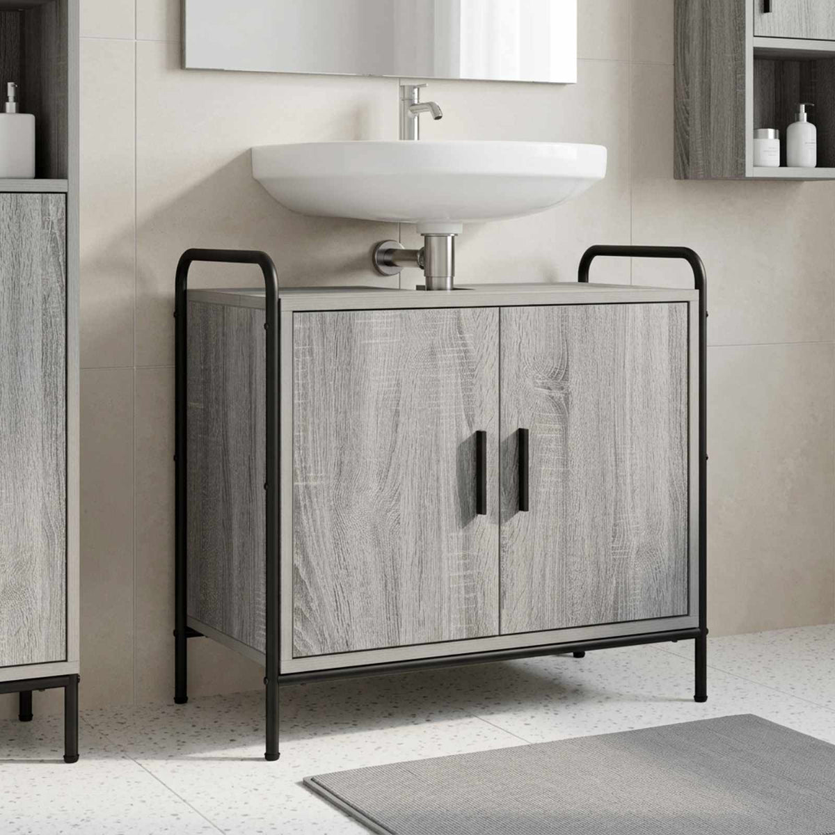 Kupaonski ormar Siva Sonoma 65,5 x 34 x 61 cm Konstruirano drvo