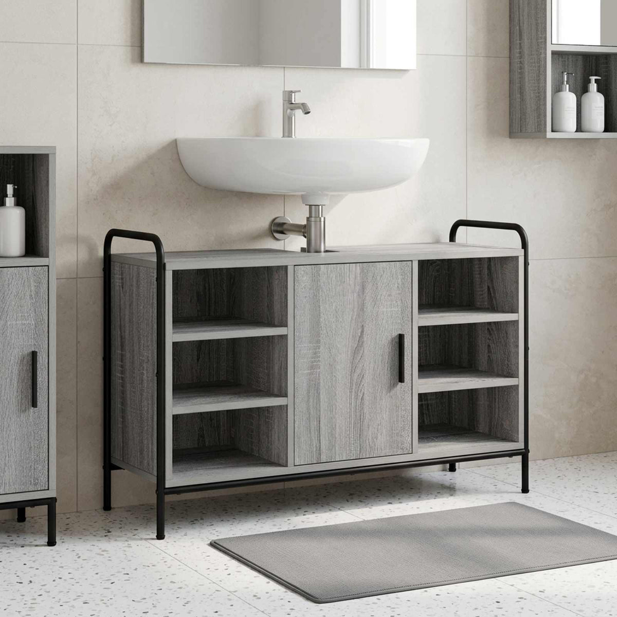 Kupaonski ormar Siva Sonoma 95 x 34 x 61 cm Konstruirano drvo