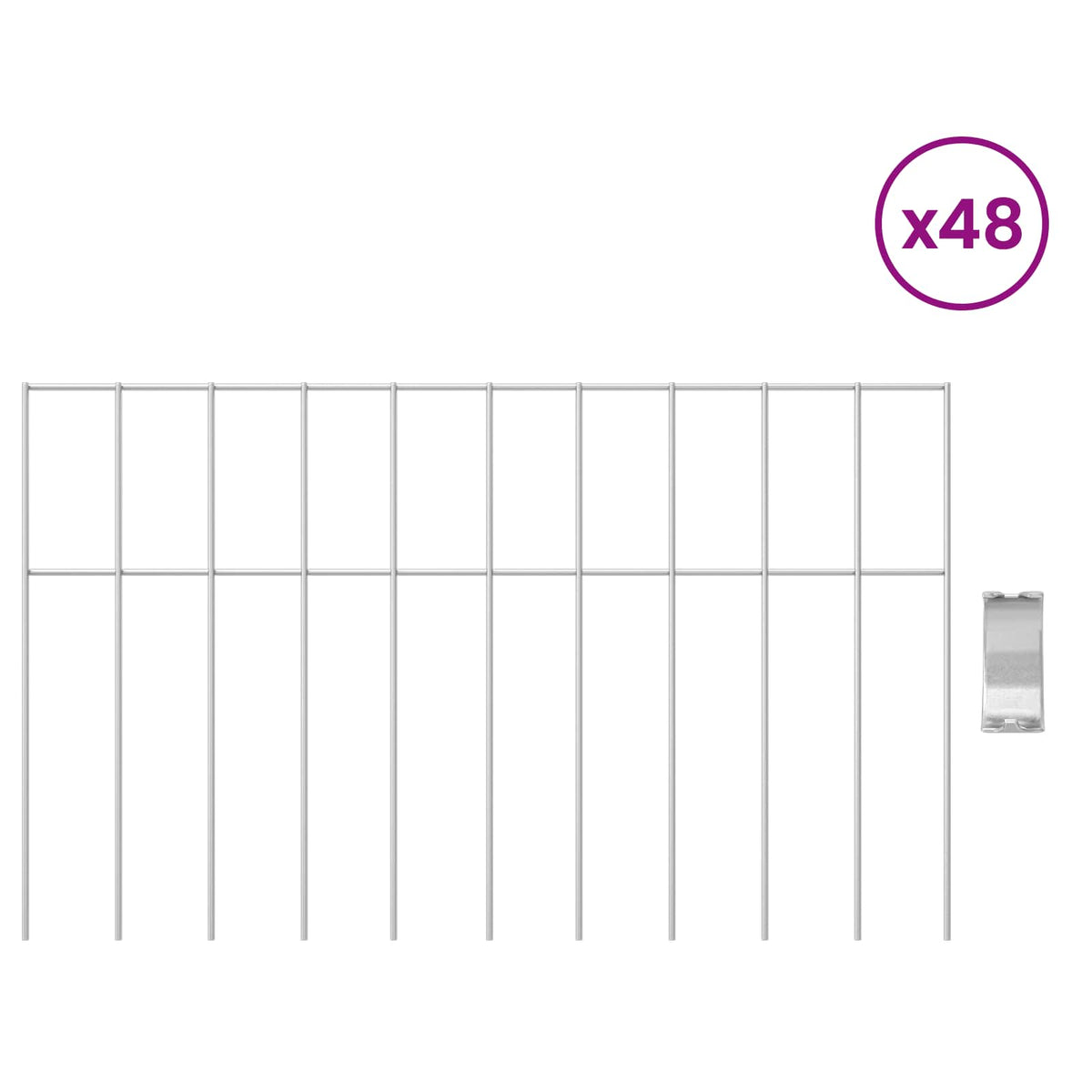 Panel vrtne ograde 48 pcs Pocinčani čelik Srebrna