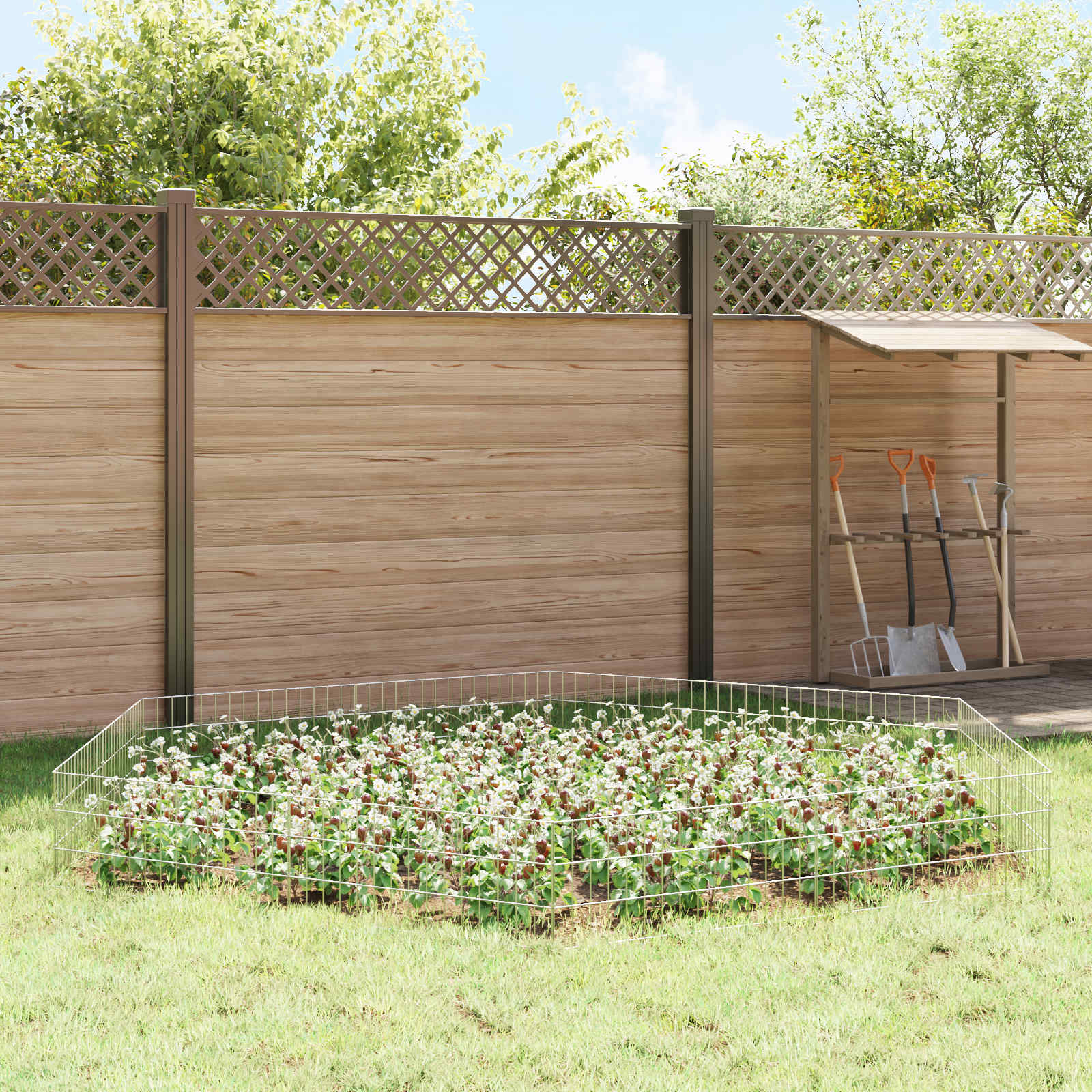 Ograda za vrt s kolčićima 24 pcs 75 x 30 cm Mesh Srebrna