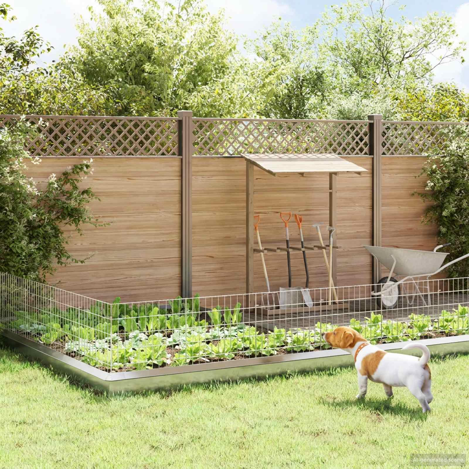 Ograda za vrt s kolčićima 24 pcs 55 x 50 cm Mesh Srebrna