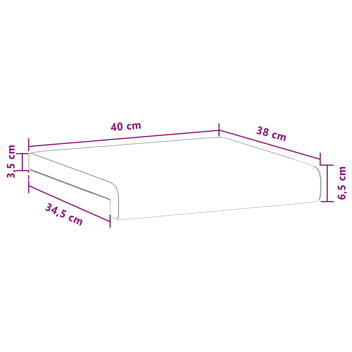 Jastučić za klupu 2 kom. Mikrovlakna Crna Dubina 35 cm