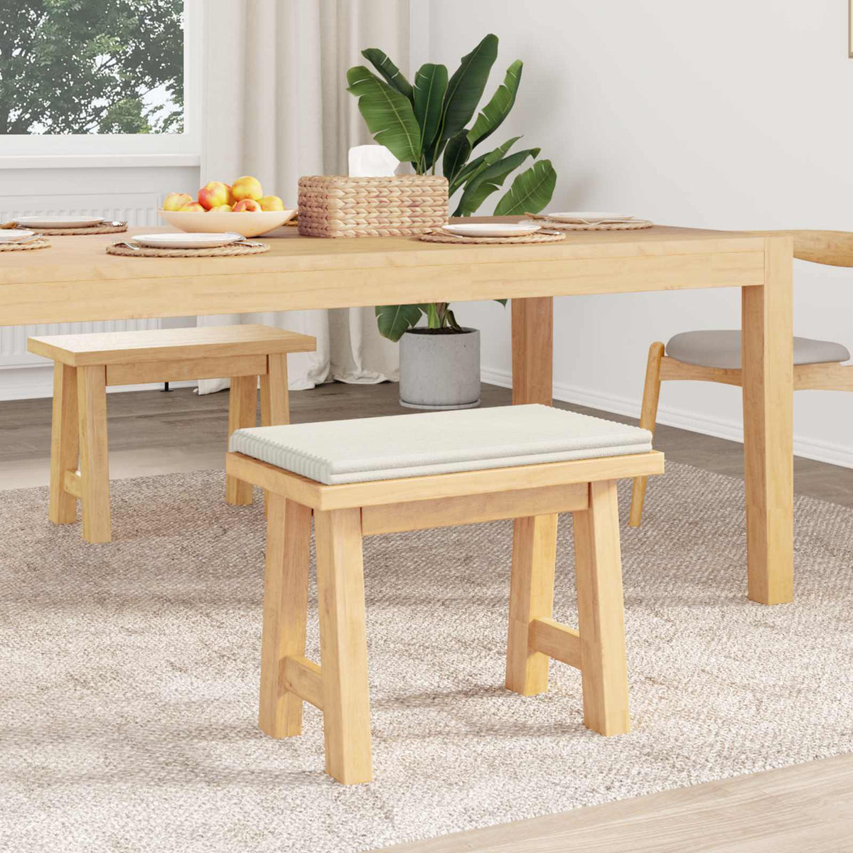 Jastučić za klupu Plišani kord Krem Dubina 35 cm
