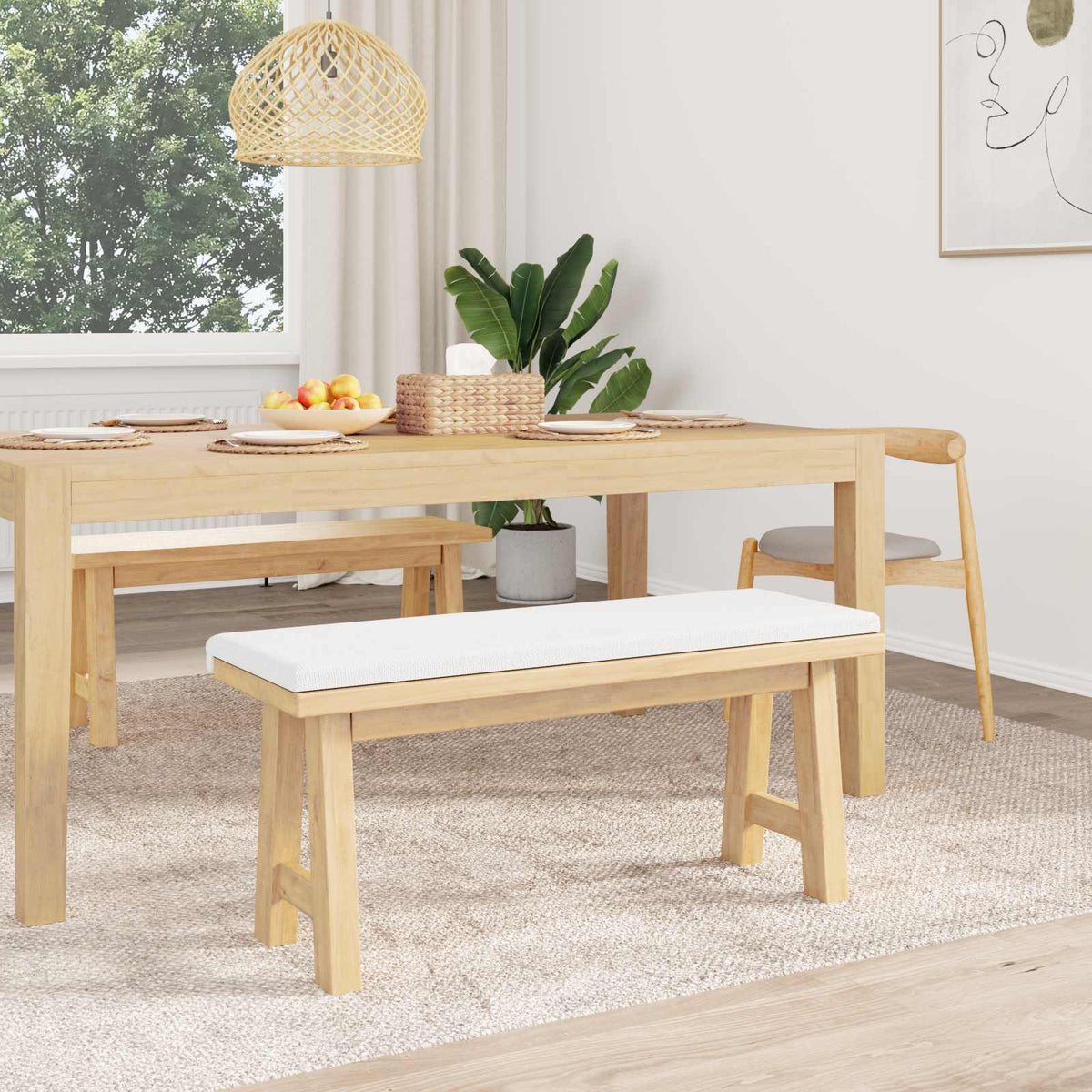 Jastučić za klupu Tkanina Bijela Dubina 35 cm