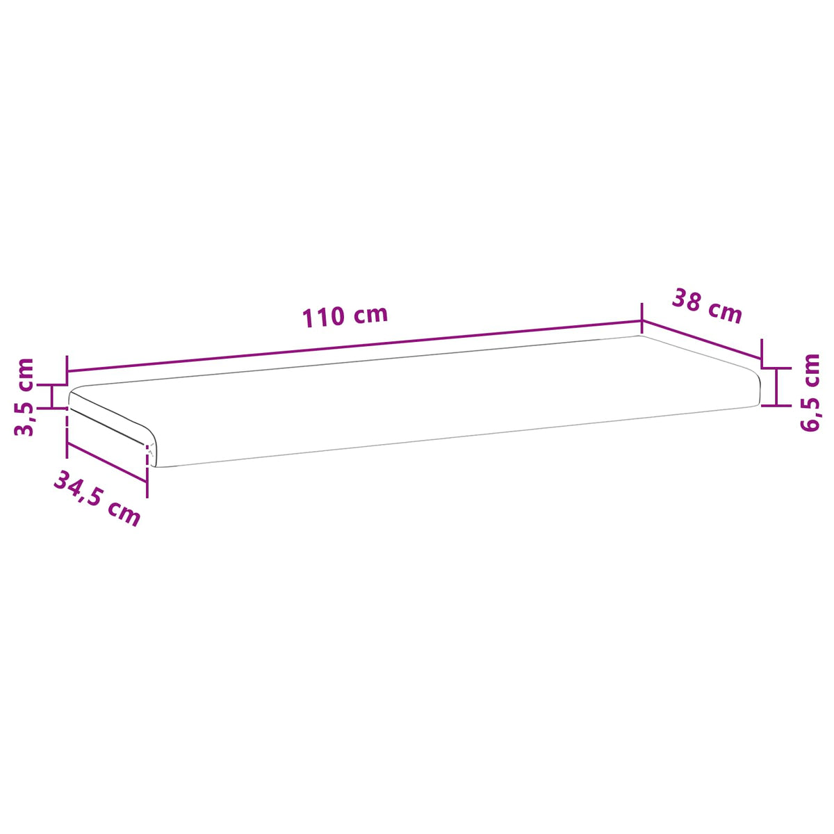 Jastučić za klupu Umjetna koža Crna Dubina 35 cm