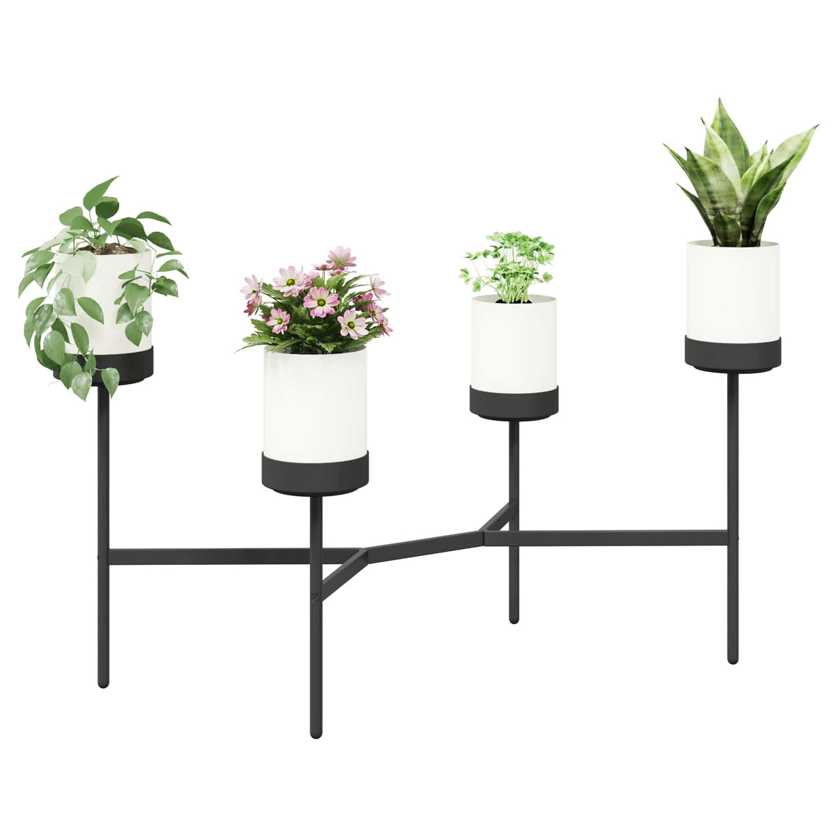 Stalak za cvijeće Bijela 125 x 55 x 81 cm PP i čelik