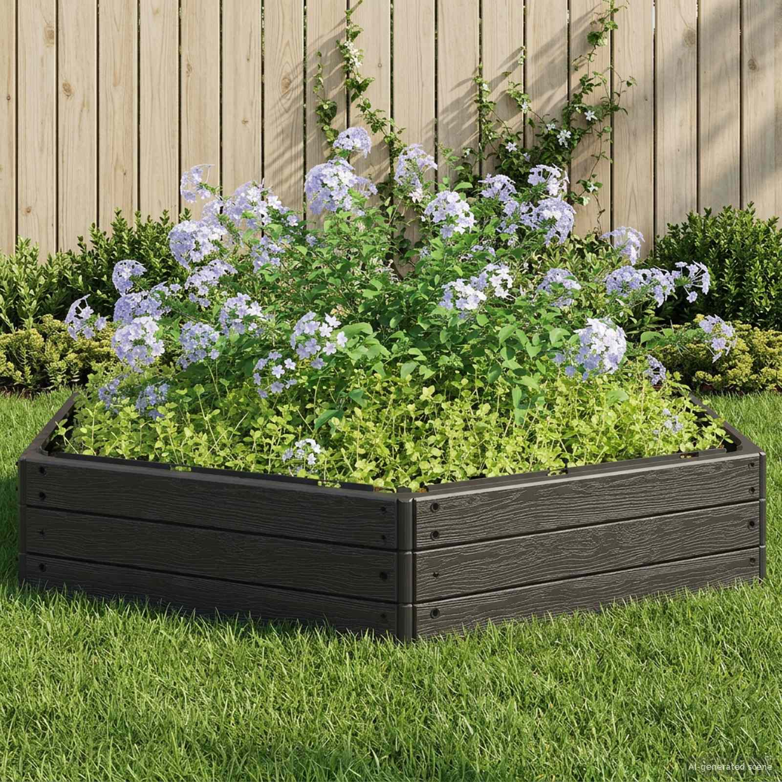Povišena gredica Crna 148 x 129 x 25 cm PP