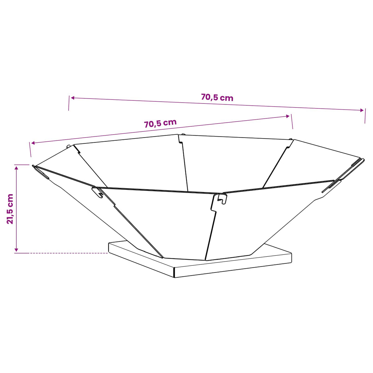 Kamin Crna 70,5 x 70,5 x 21,5 cm Čelik