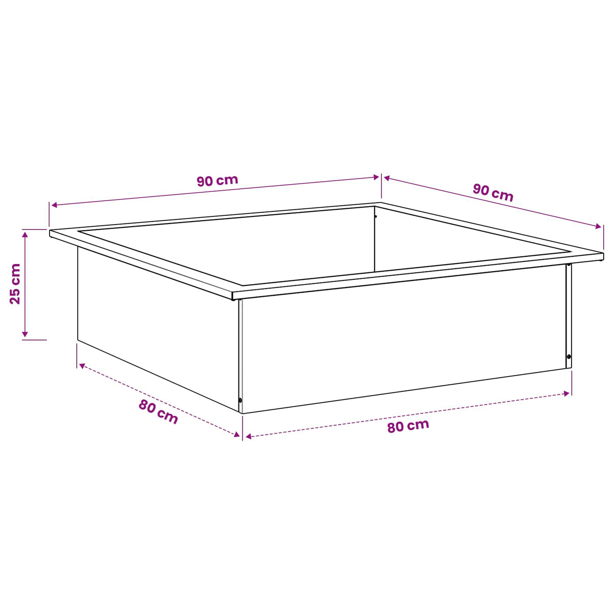 Prsten za vatru Crna 90 x 90 x 25 cm Čelik