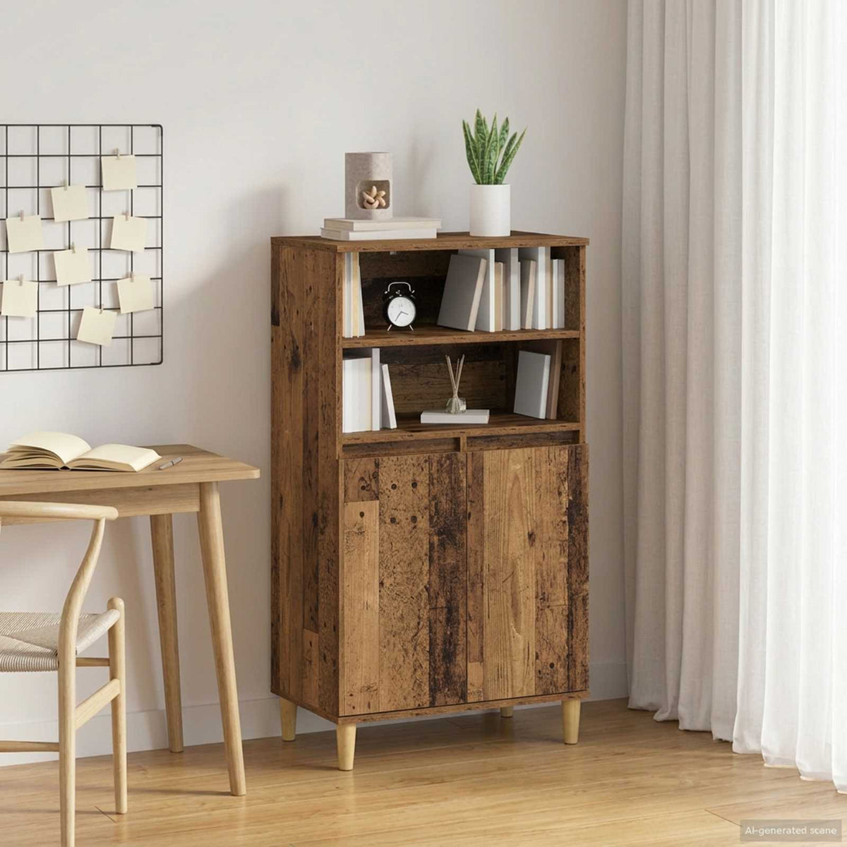 Visoka komoda sjajna 60x36x110 cm od konstruiranog drva