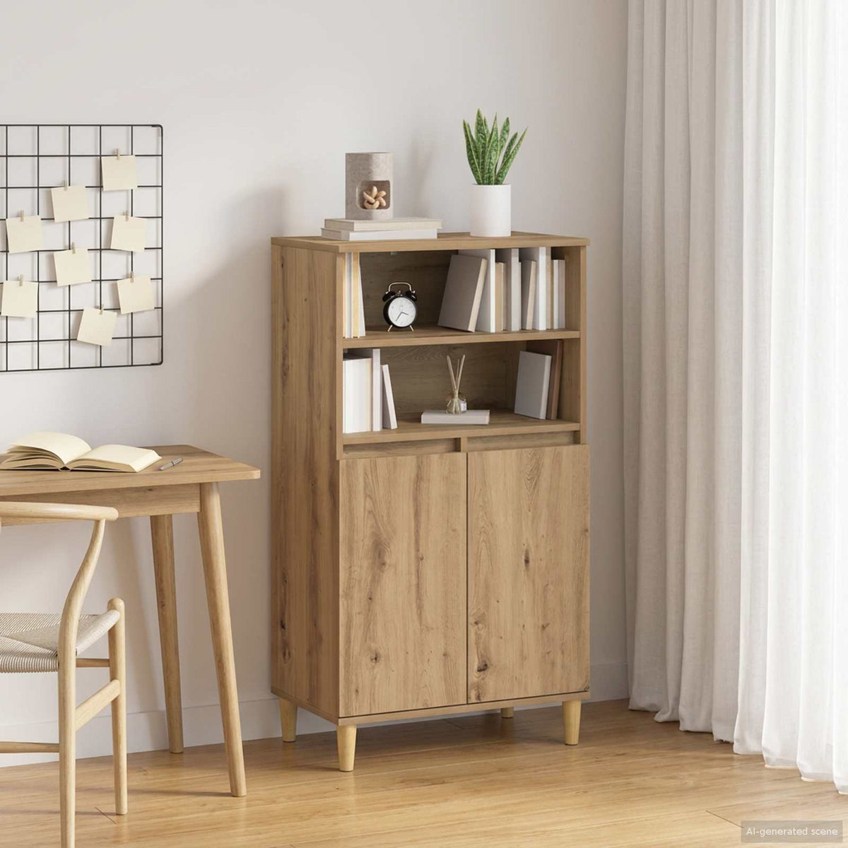 Visoka komoda sjajna 60x36x110 cm od konstruiranog drva