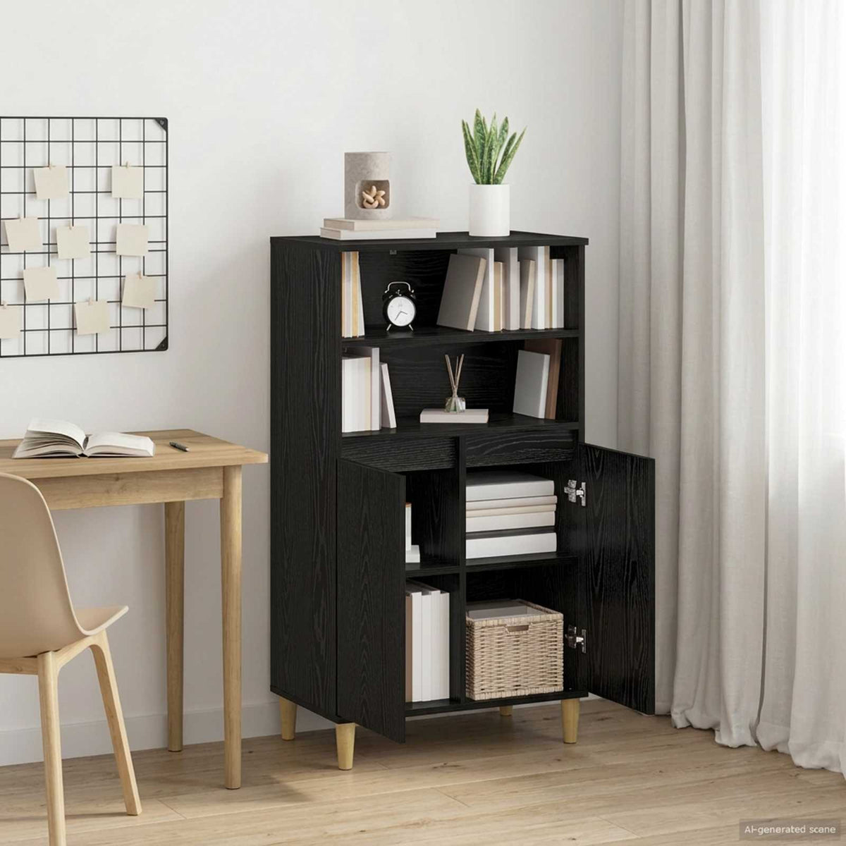Highboard Crni hrast 60 x 36 x 110 cm Konstruirano drvo