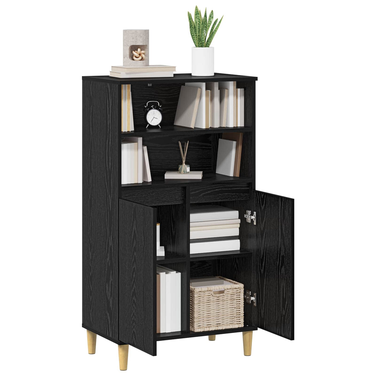 Highboard Crni hrast 60 x 36 x 110 cm Konstruirano drvo