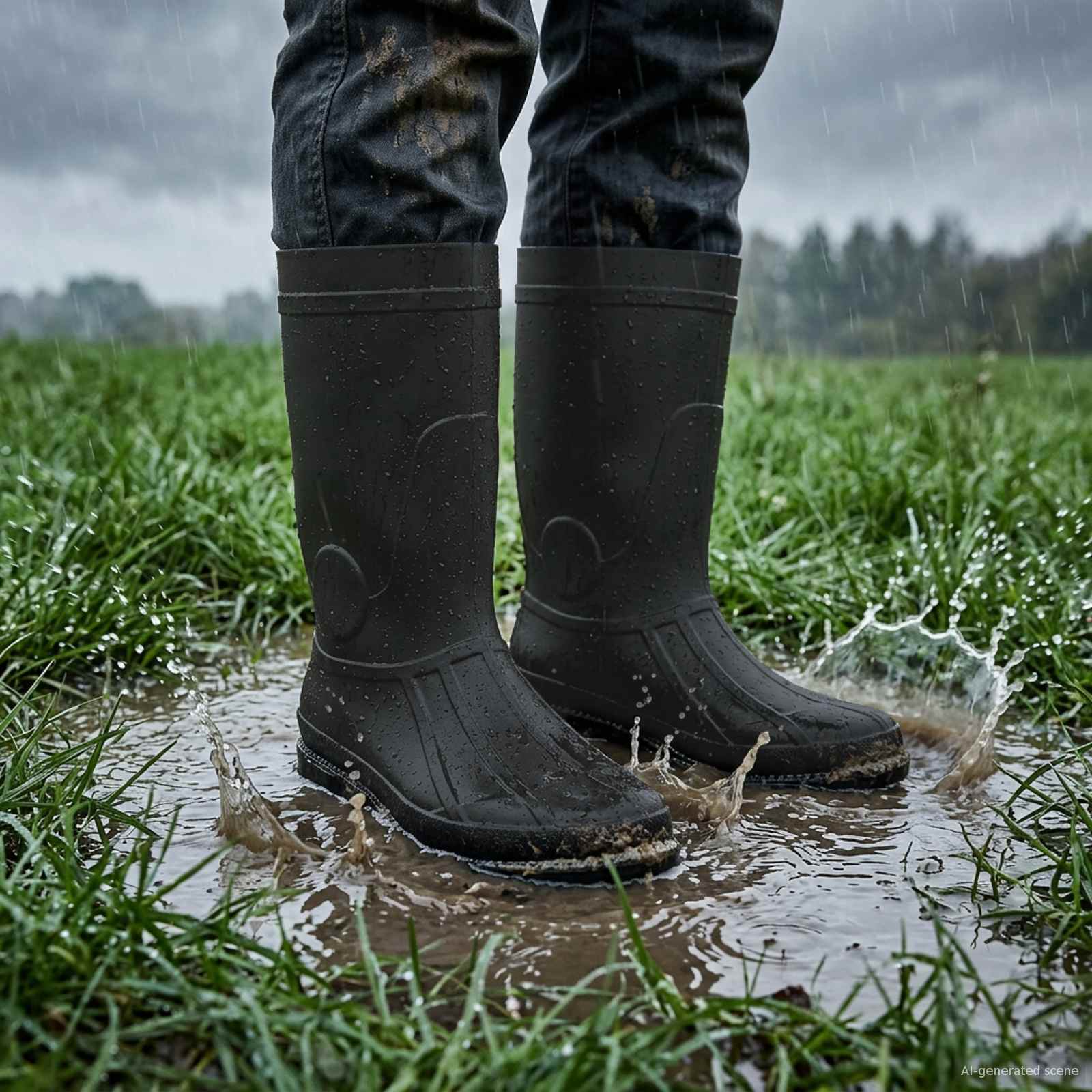 Kišne čizme PVC Veličina 42 Crna