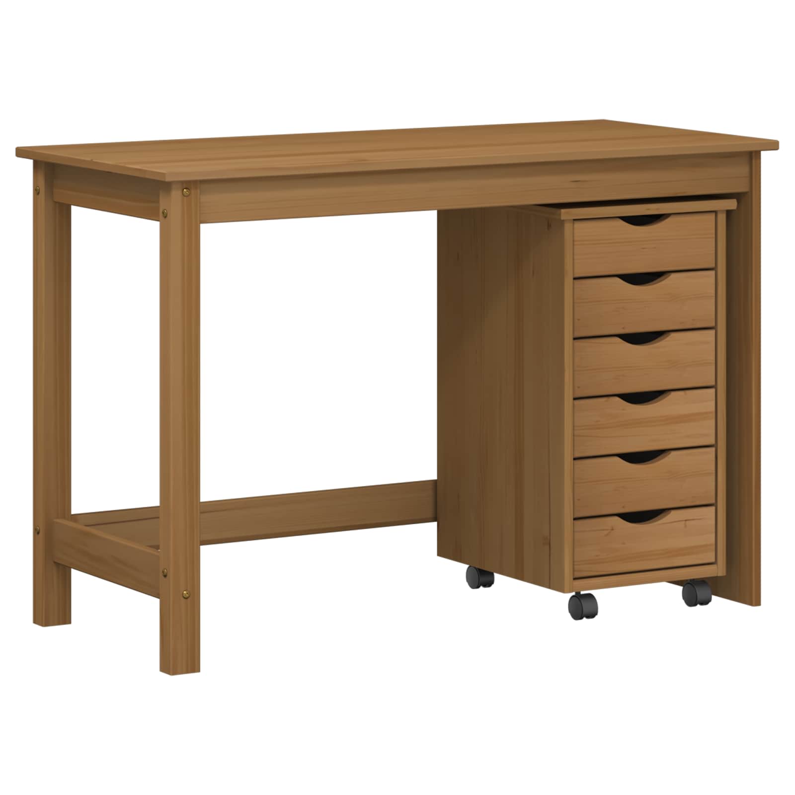 Set stola i pokretnog ormara MOSS 2 pcs Medeno Smeđa