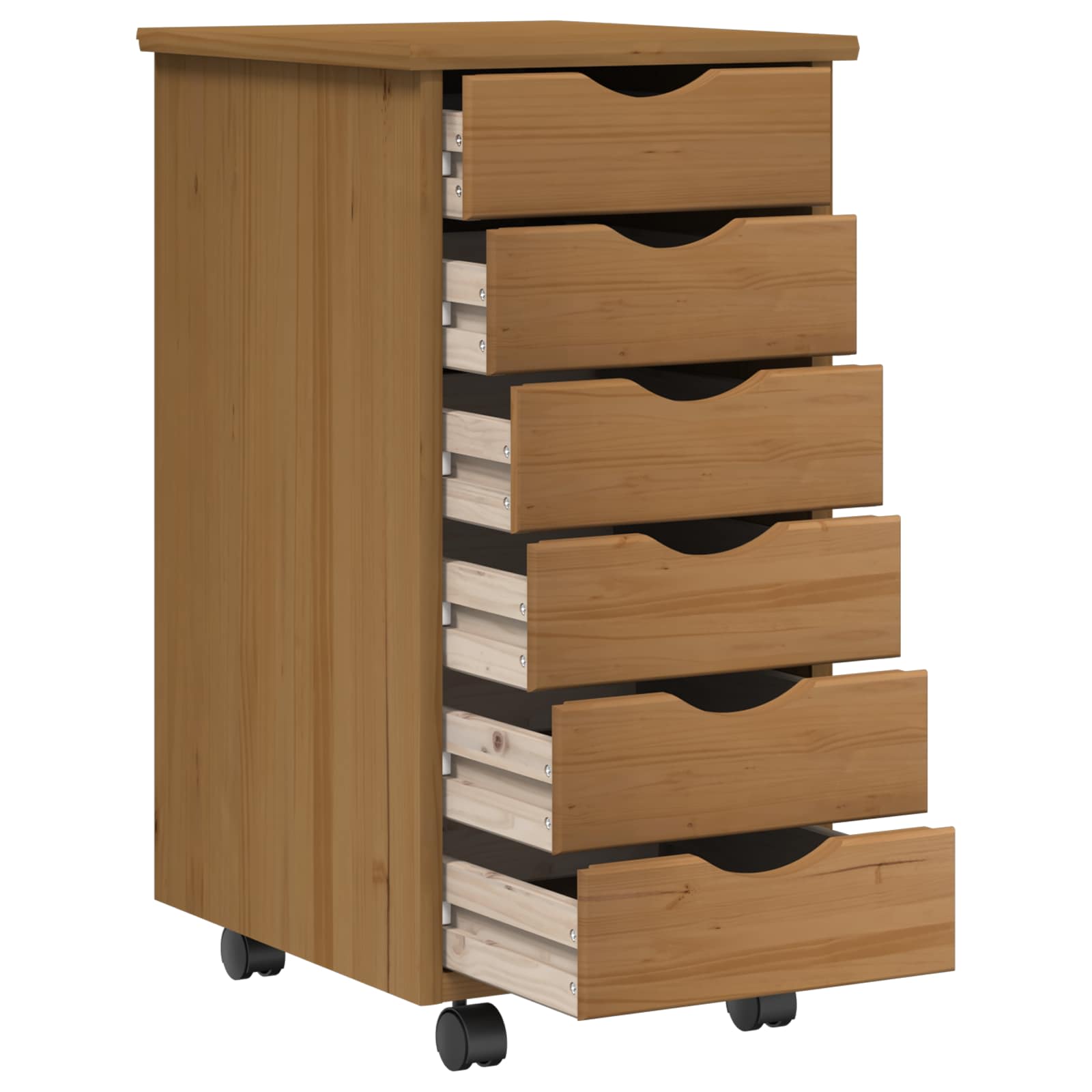Set stola i pokretnog ormara MOSS 2 pcs Medeno Smeđa