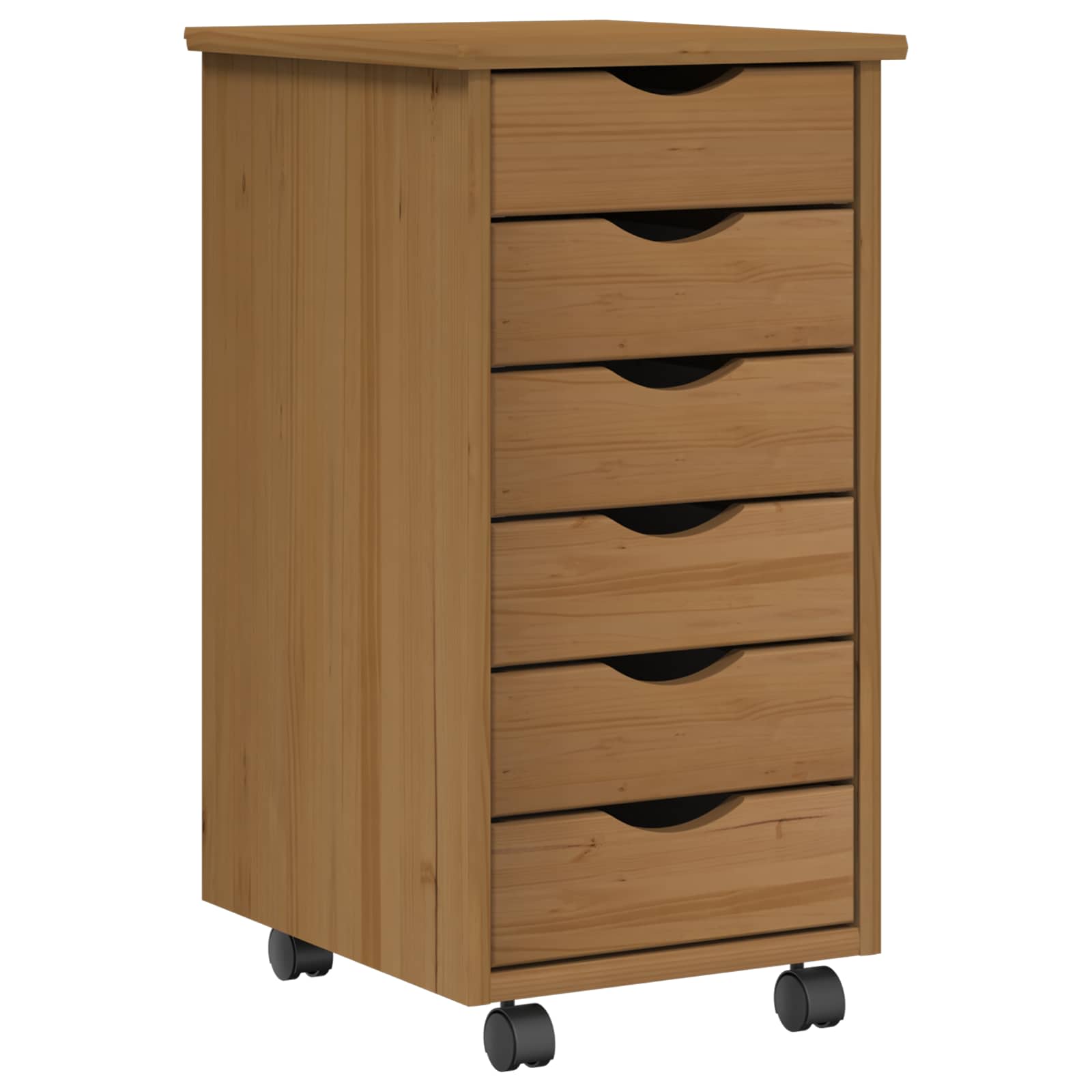 Set stola i pokretnog ormara MOSS 2 pcs Medeno Smeđa