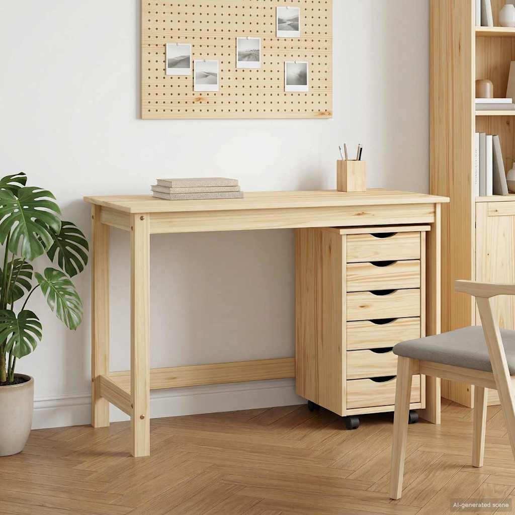Set stola i pokretnog ormara MOSS 2 pcs Smeđa