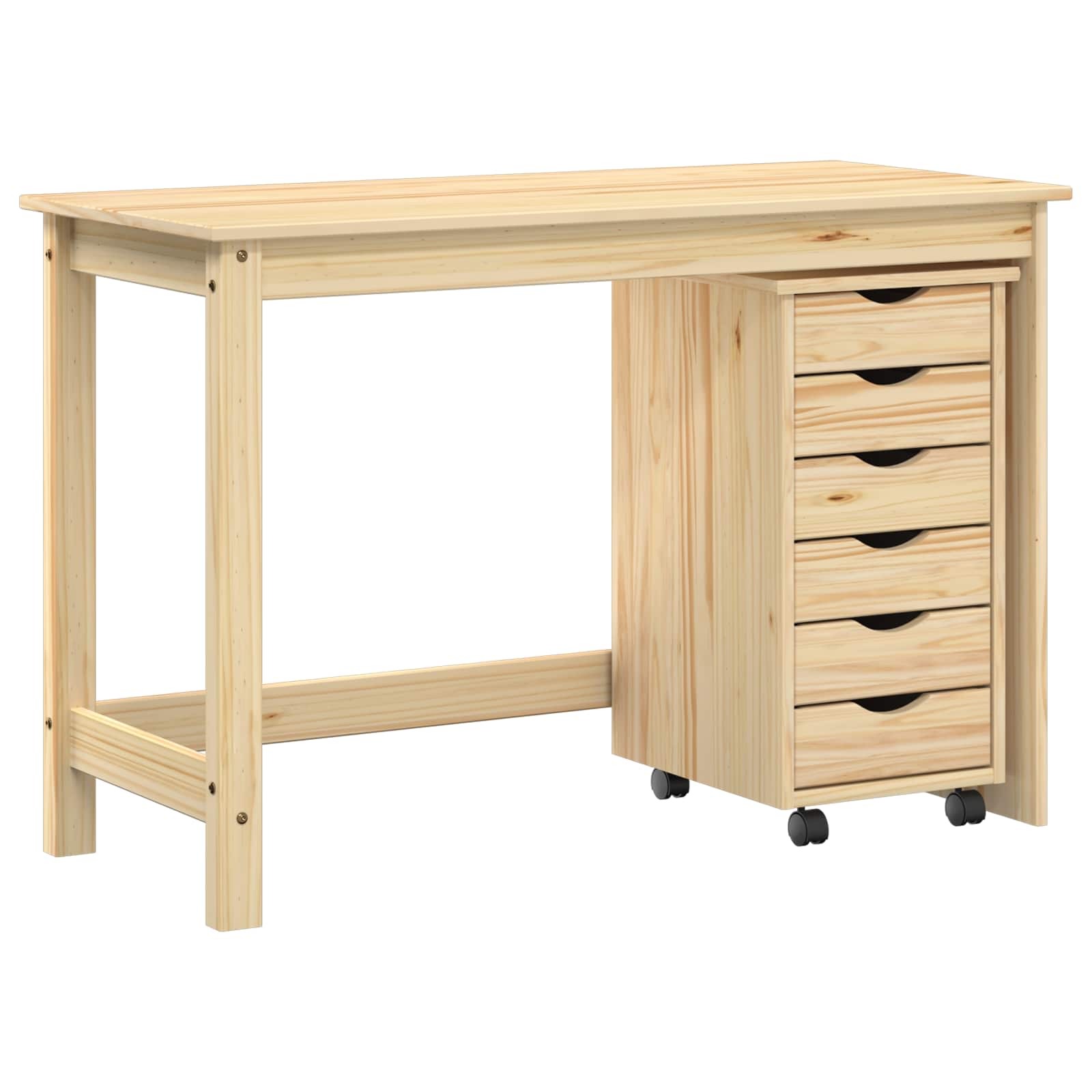Set stola i pokretnog ormara MOSS 2 pcs Smeđa