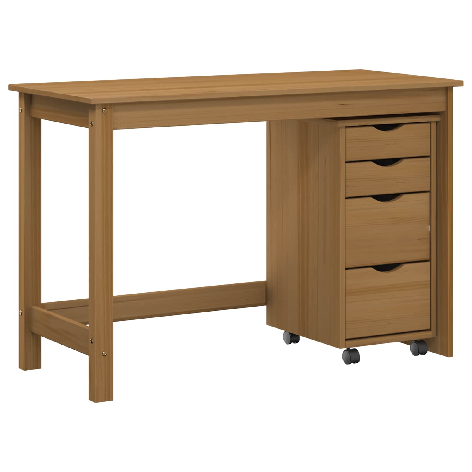 Set stola i pokretnog ormara MOSS 2 pcs Medeno Smeđa