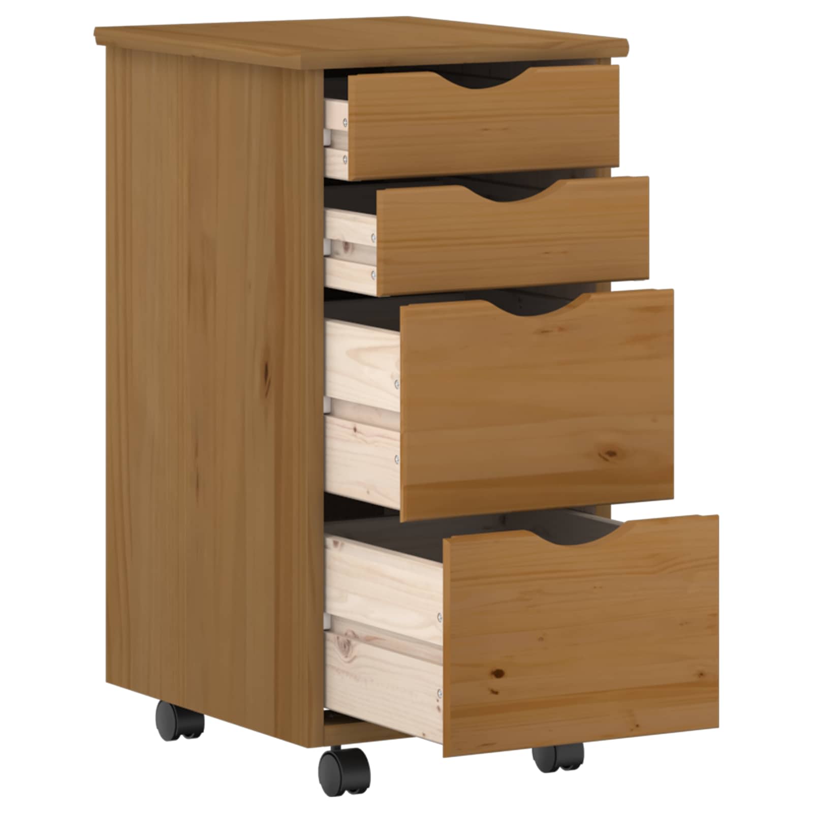 Set stola i pokretnog ormara MOSS 2 pcs Medeno Smeđa
