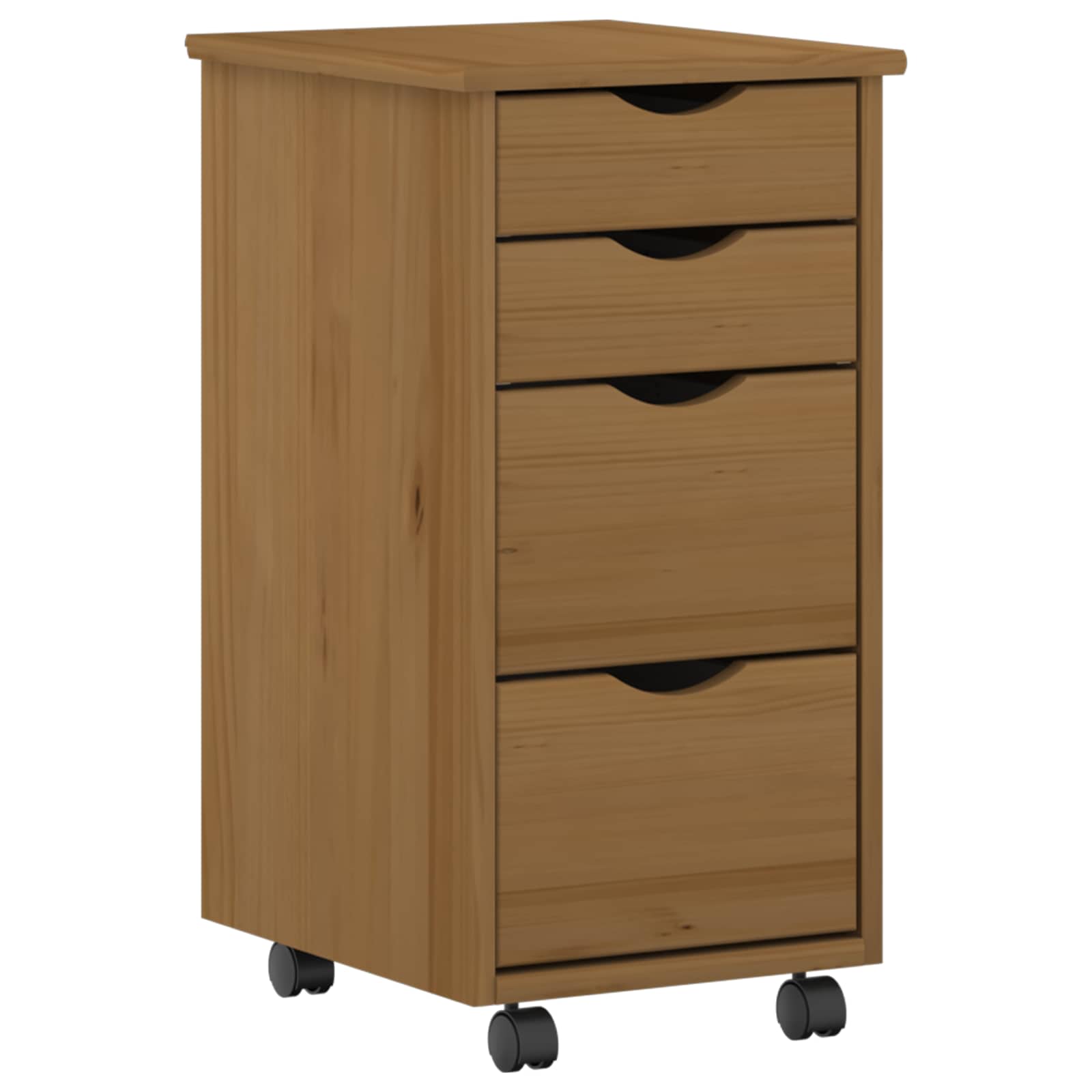Set stola i pokretnog ormara MOSS 2 pcs Medeno Smeđa