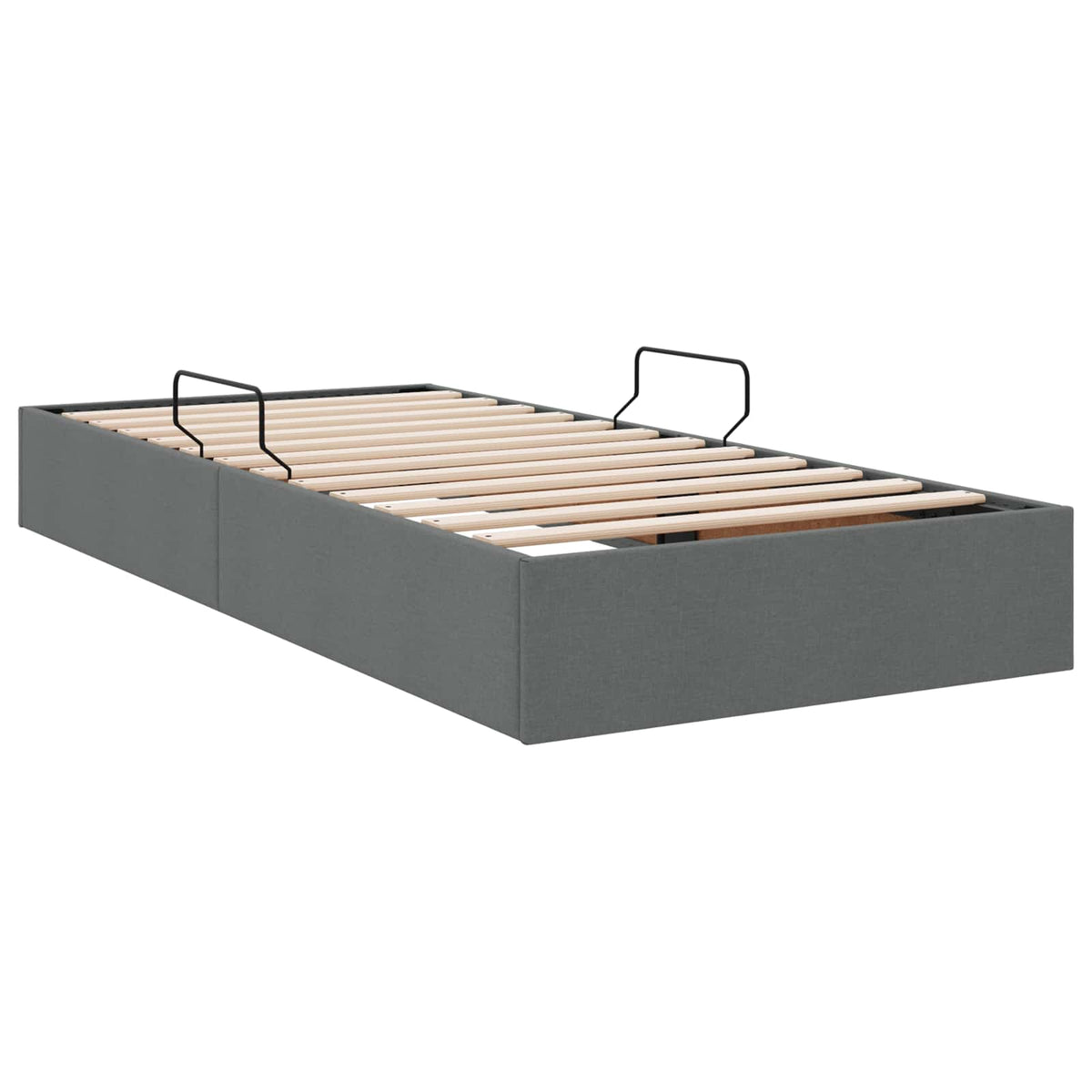 Otomanski krevet s pohranom Tamno siva 90 x 190 cm tkanina