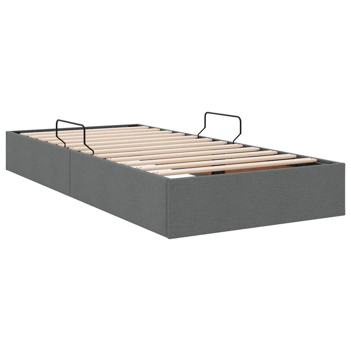 Otomanski krevet s pohranom Tamno siva 90 x 190 cm tkanina