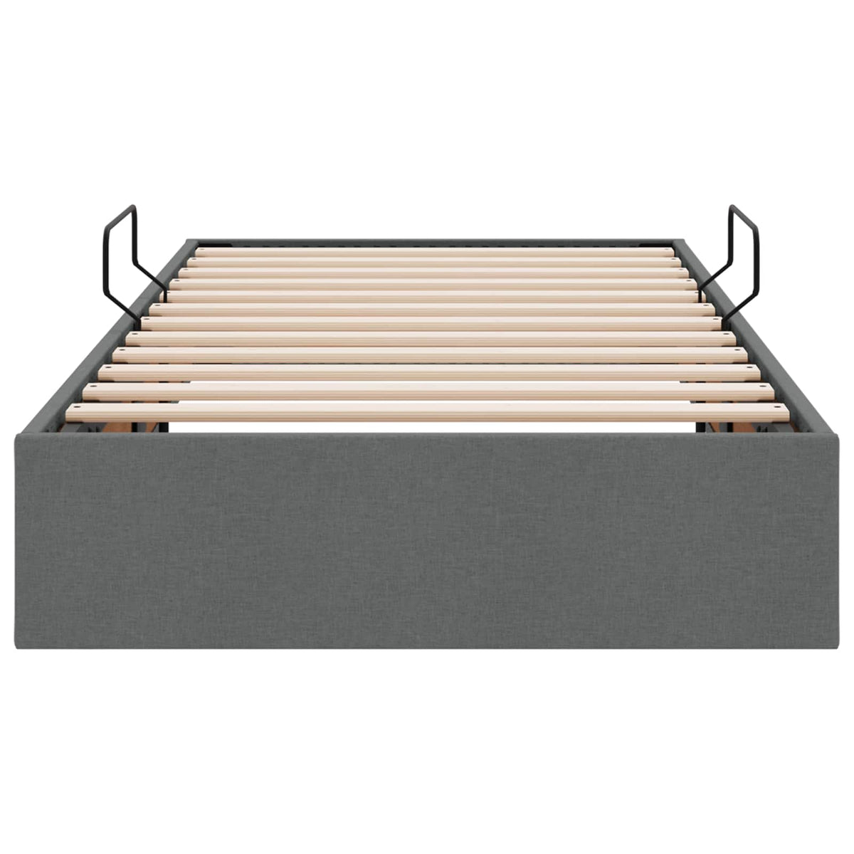 Otomanski krevet s pohranom Tamno siva 90 x 190 cm tkanina