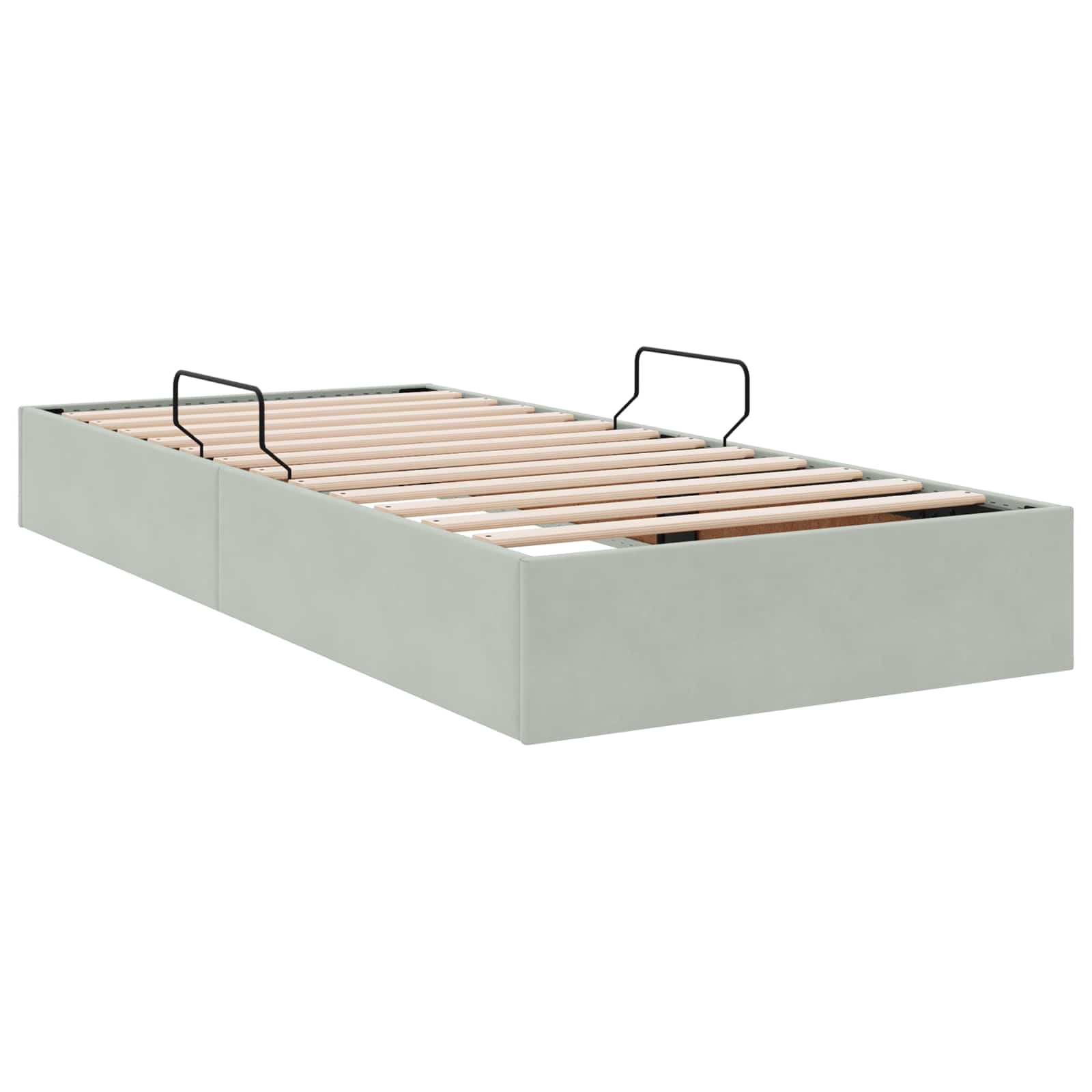 Otomanski krevet s pohranom Svjetlosiva 90 x 190 cm Baršun