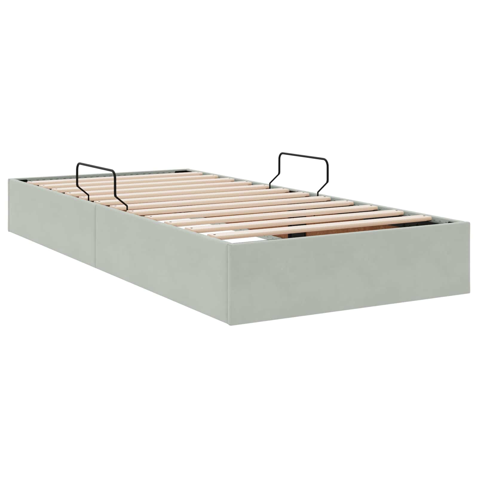 Otomanski krevet s pohranom Svjetlosiva 90 x 190 cm Baršun