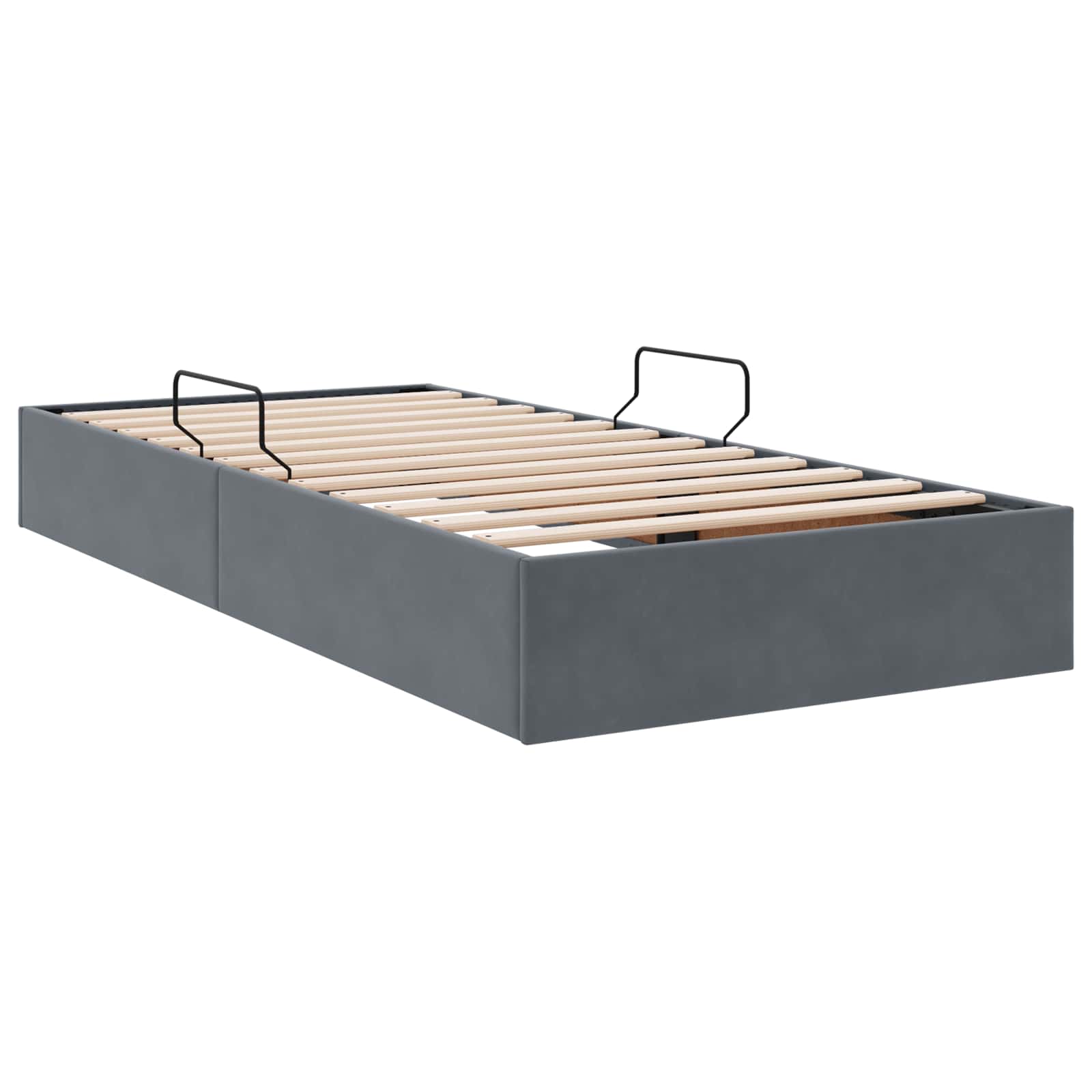 Otomanski krevet s pohranom Tamnosiva 90 x 190 cm Baršun