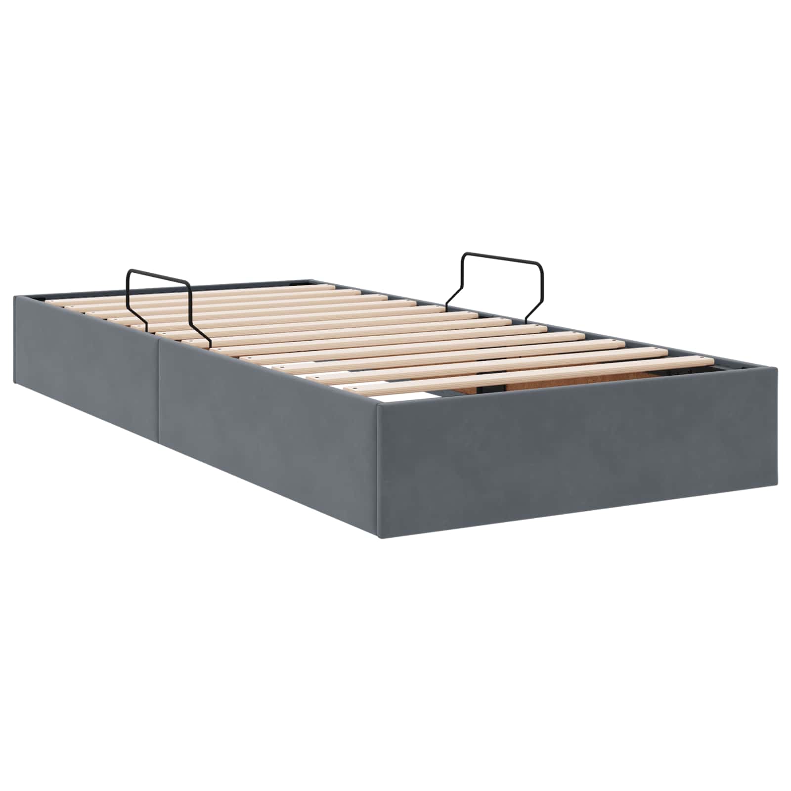 Otomanski krevet s pohranom Tamnosiva 90 x 190 cm Baršun