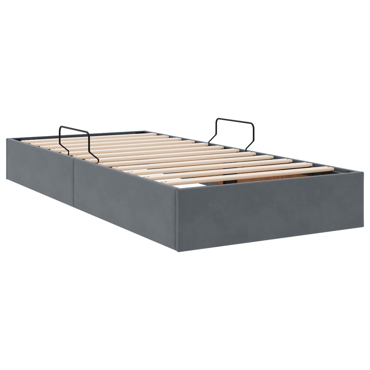 Otomanski krevet s pohranom Tamnosiva 90 x 200 cm Baršun