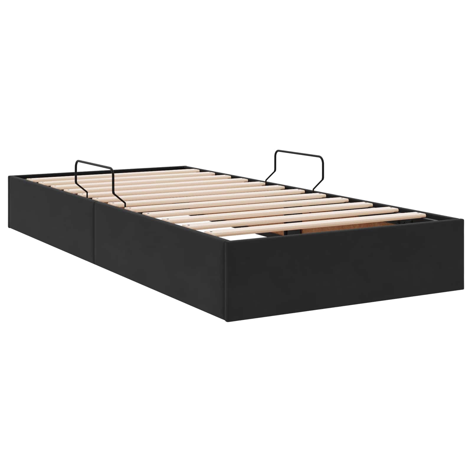 Otomanski krevet s pohranom Crna 100 x 200 cm Baršun