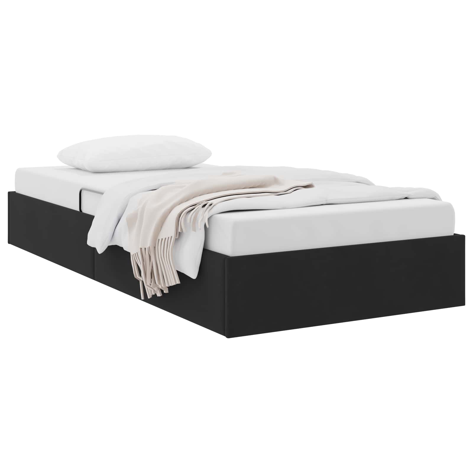 Otomanski krevet s pohranom Crna 100 x 200 cm Baršun