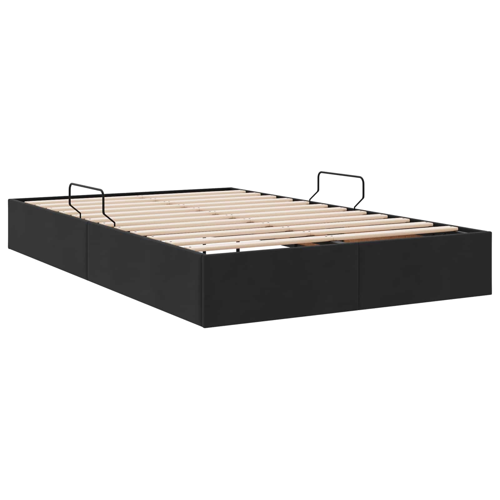Otomanski krevet s pohranom Crna 120 x 200 cm Baršun