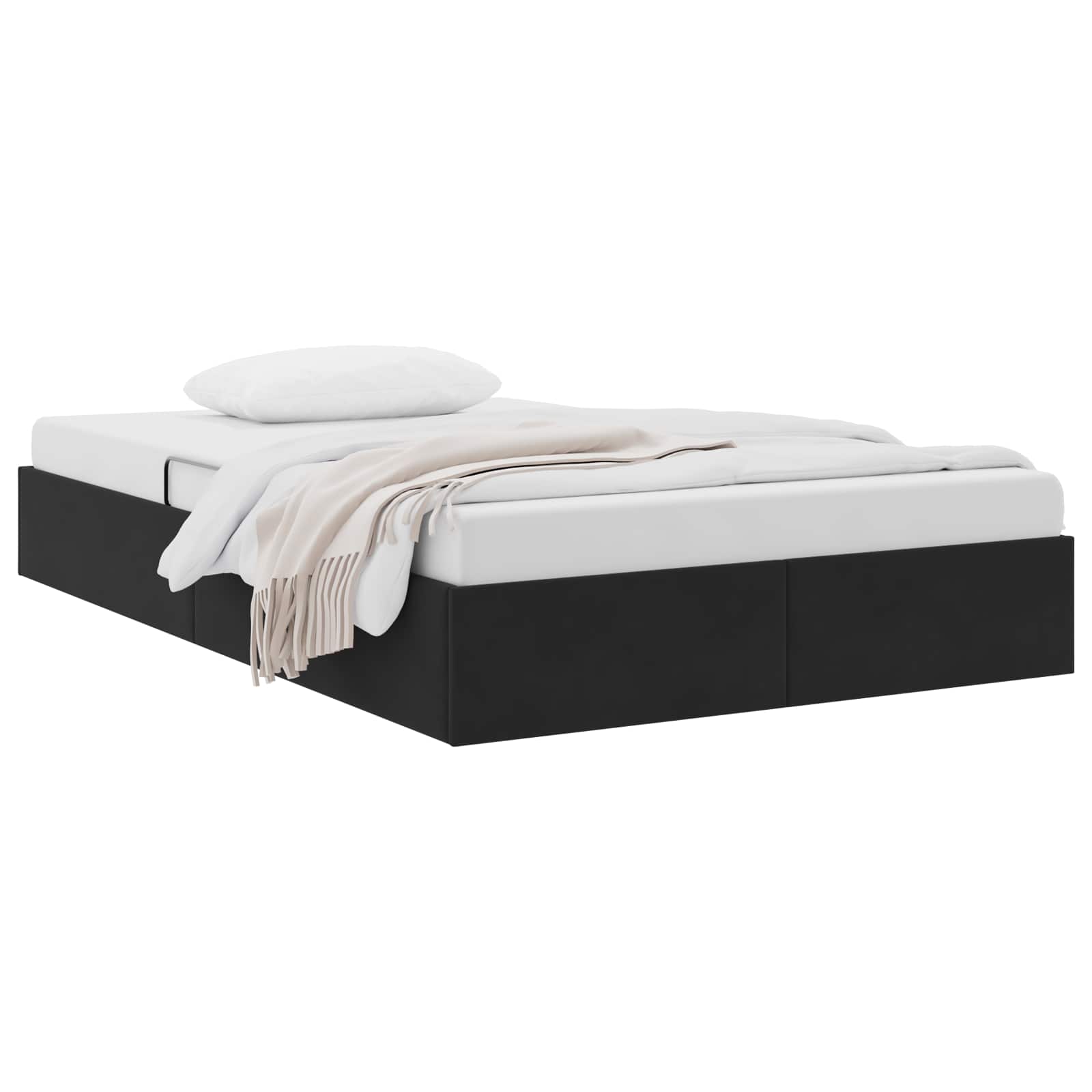 Otomanski krevet s pohranom Crna 120 x 200 cm Baršun