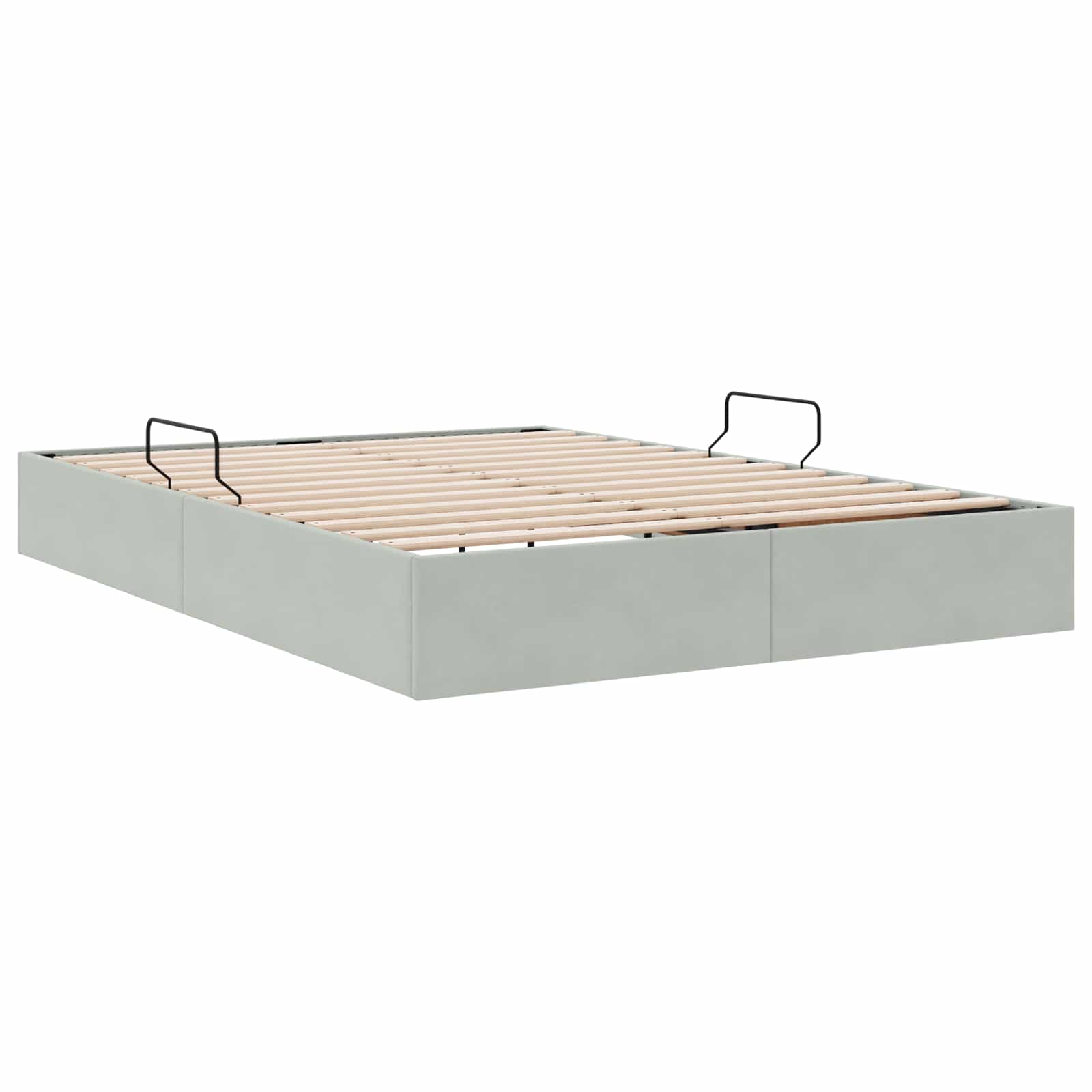 Otomanski krevet s pohranom Svjetlosiva 140 x 190 cm Baršun