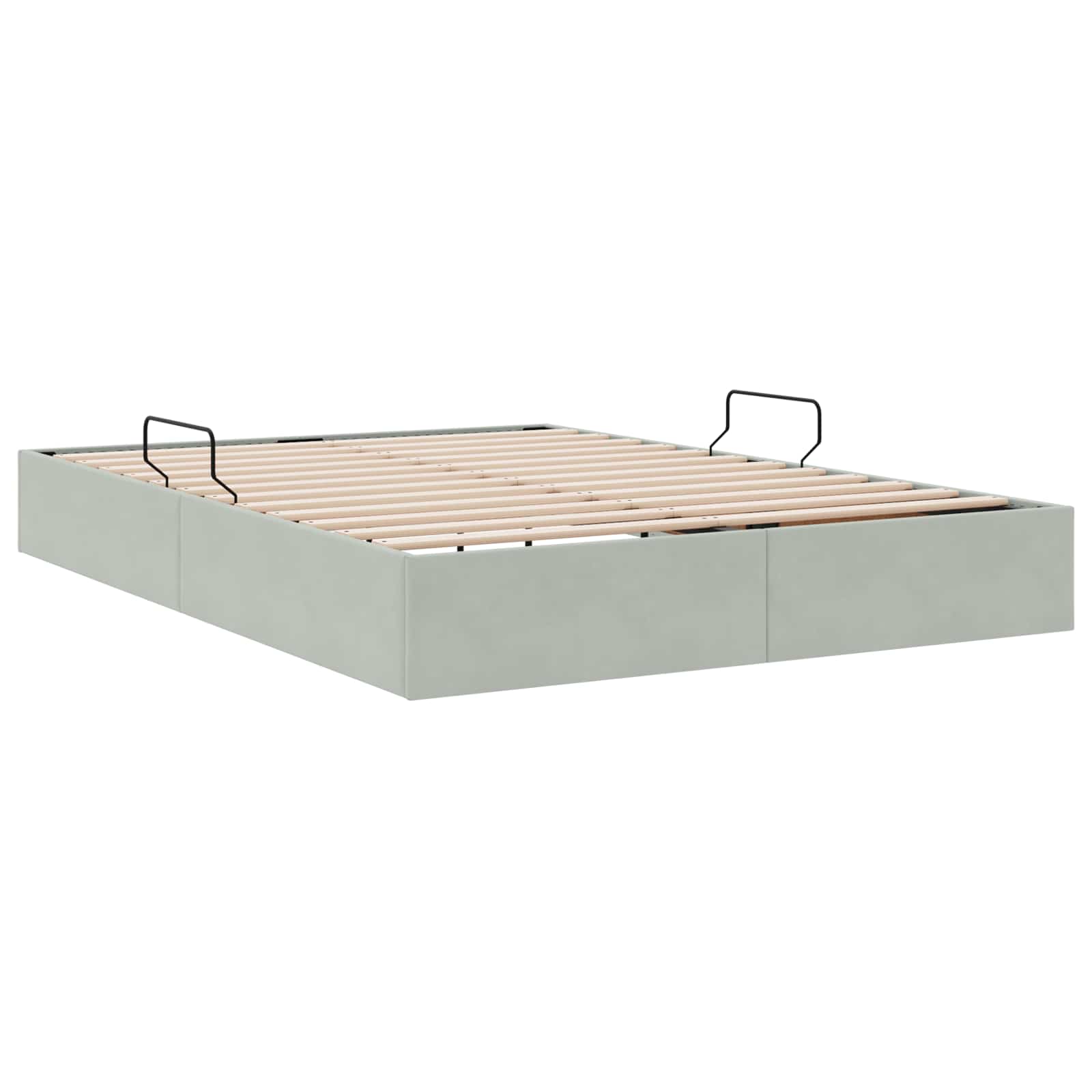 Otomanski krevet s pohranom Svjetlosiva 140 x 190 cm Baršun