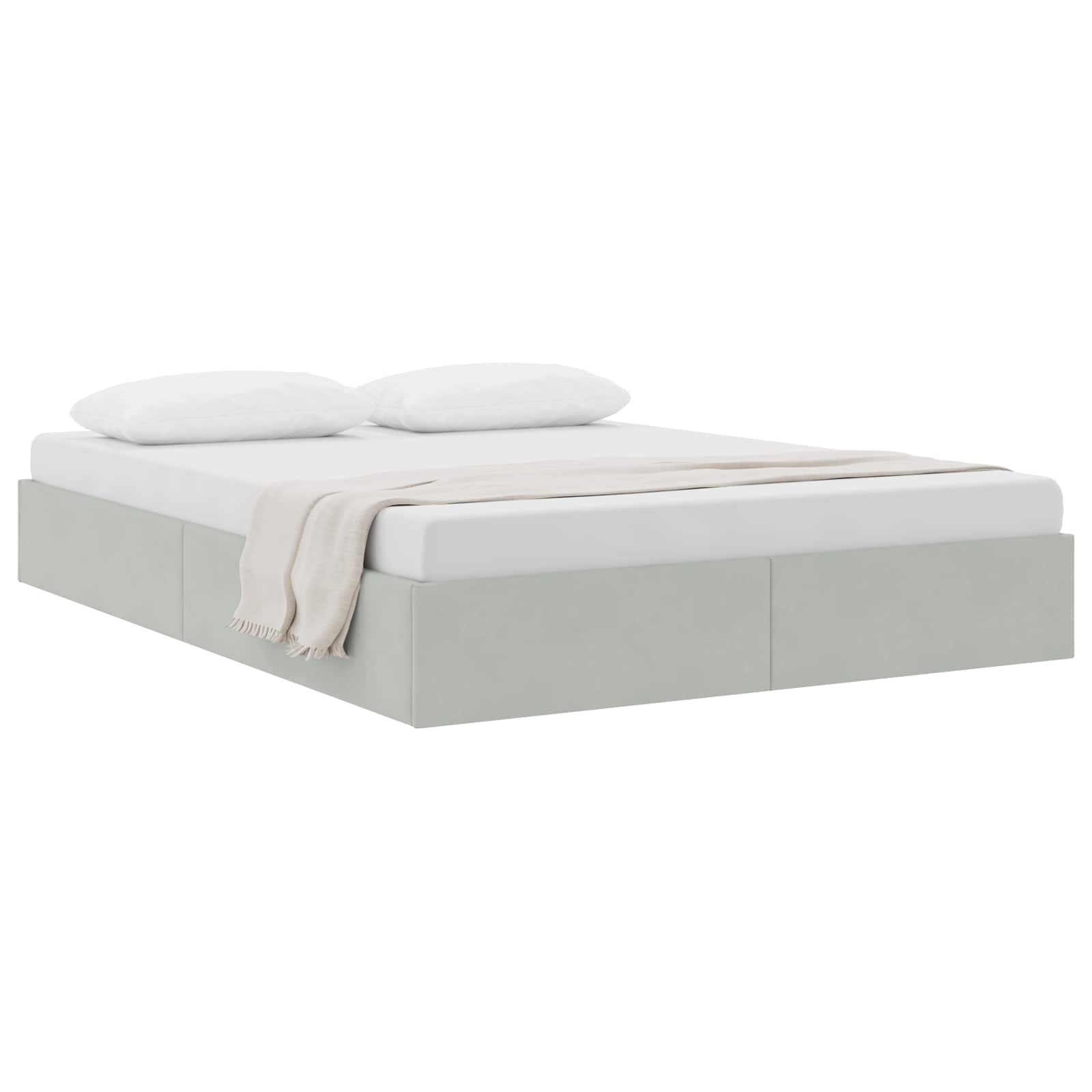 Otomanski krevet s pohranom Svjetlosiva 140 x 190 cm Baršun