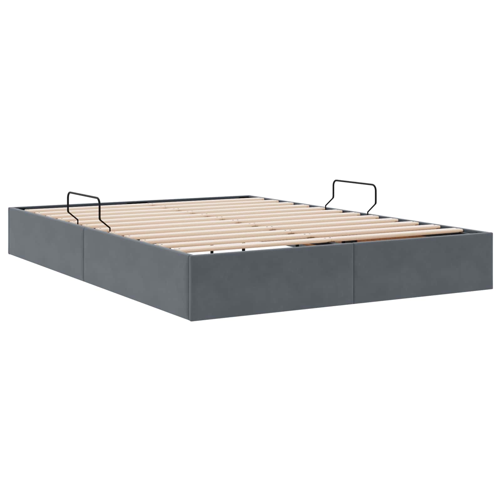 Otomanski krevet s pohranom Tamnosiva 140 x 190 cm Baršun