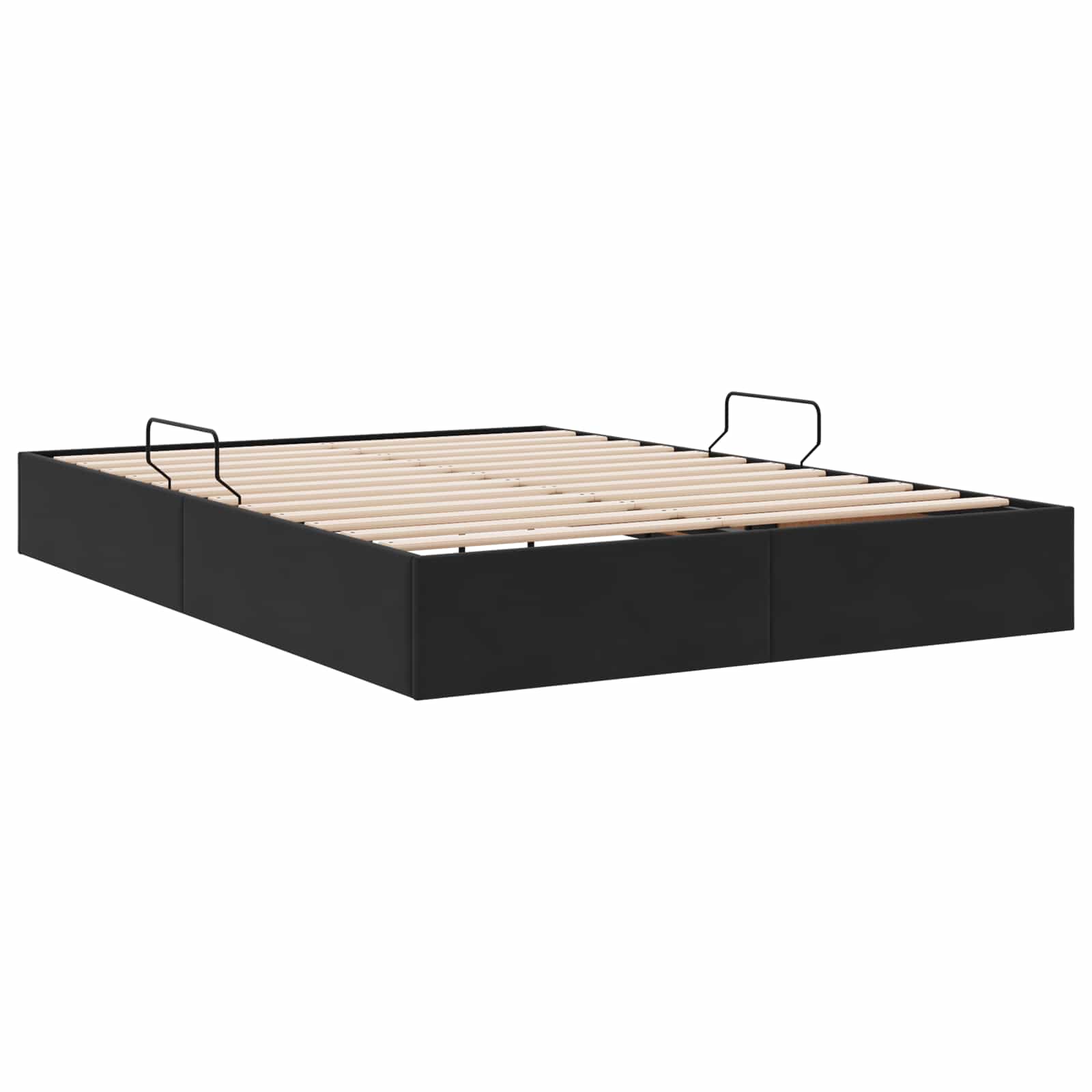Otomanski krevet s pohranom Crna 140 x 190 cm Baršun