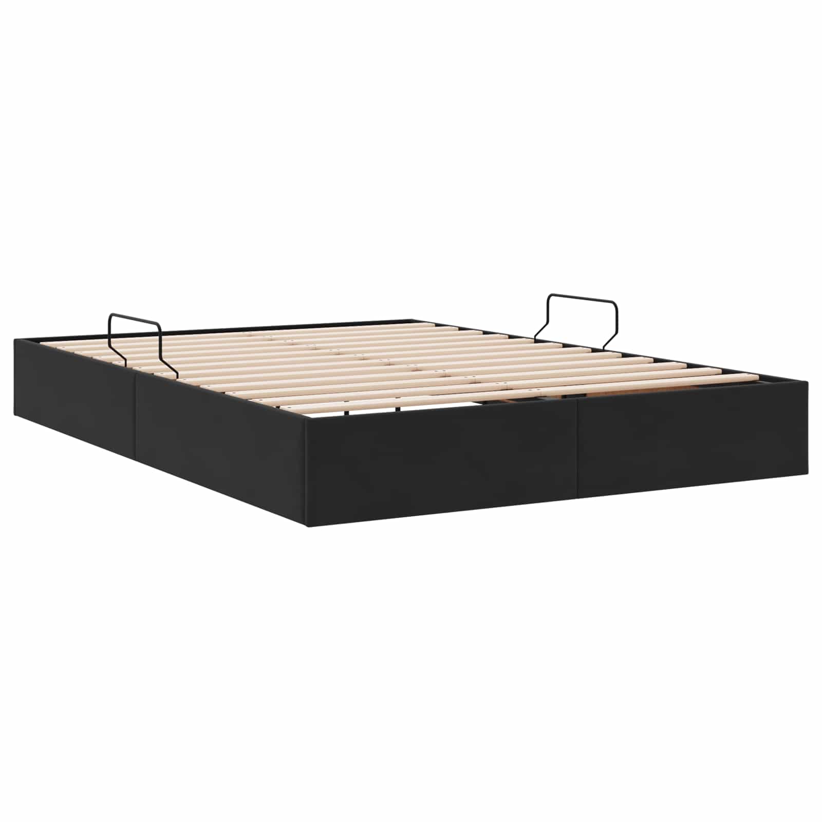 Otomanski krevet s pohranom Crna 140 x 190 cm Baršun
